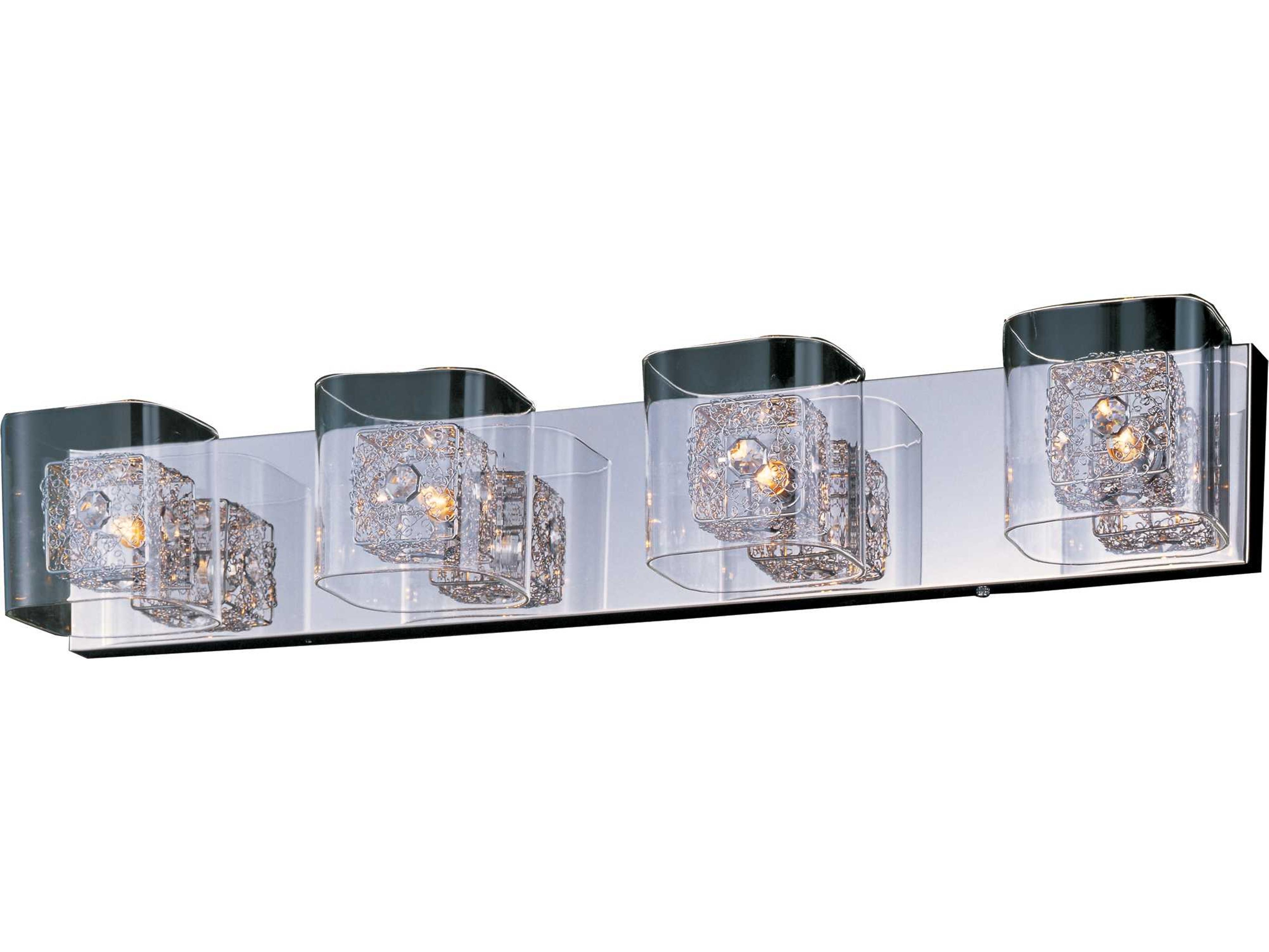 ET2 Gem 4-Light Polished Chrome With Silver Crystal Glass Vanity Light