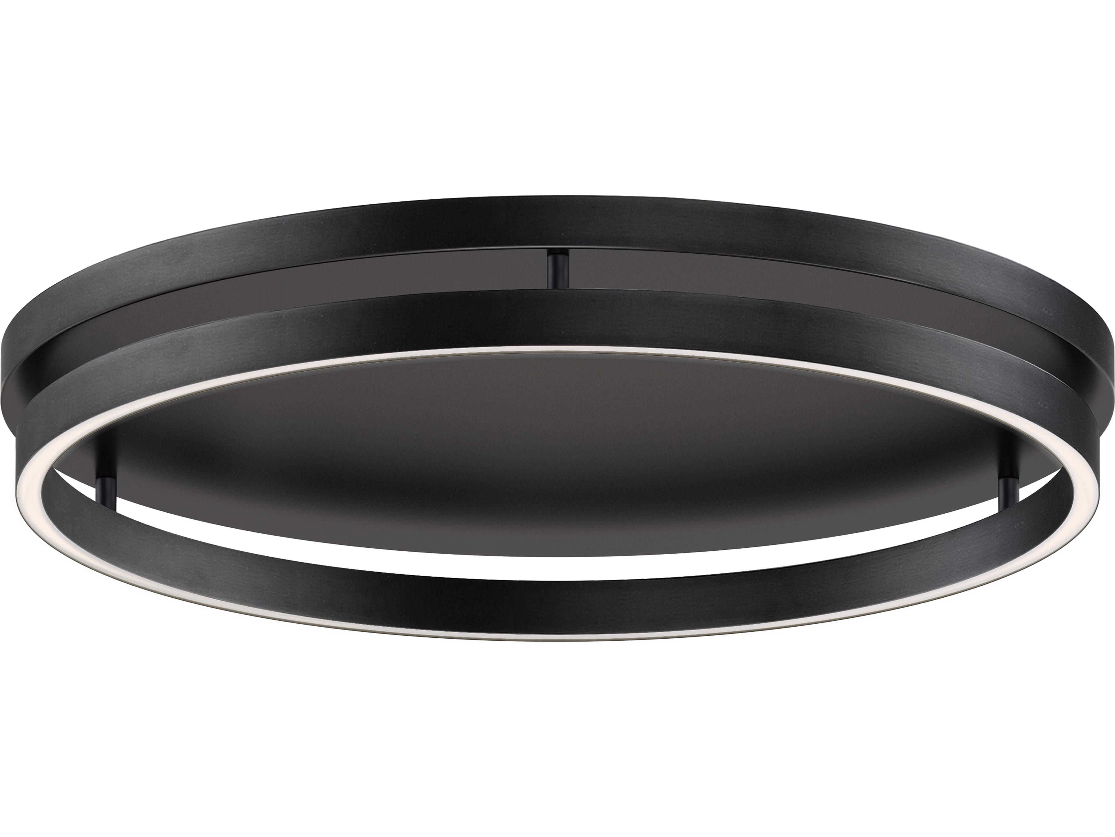 ET2 Groove 1-Light Black LED Round Flush Mount