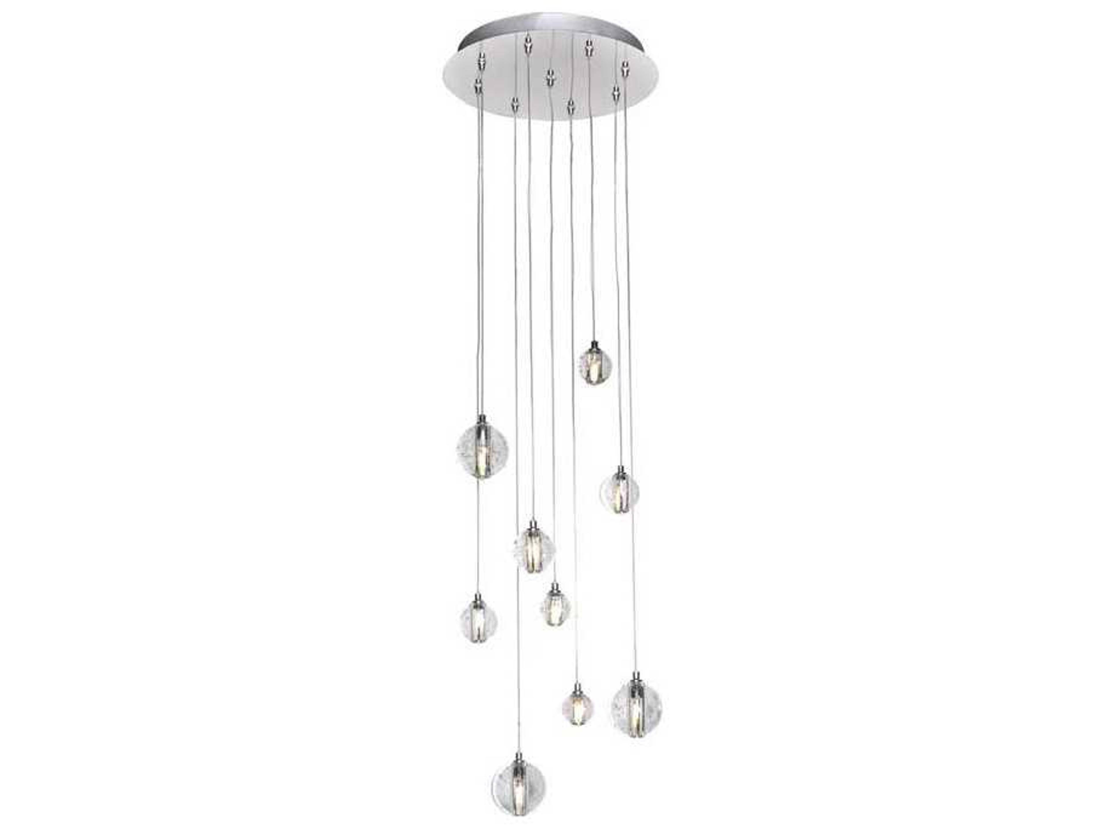 ET2 Harmony 9-Light Polished Chrome Glass LED Globe Pendant