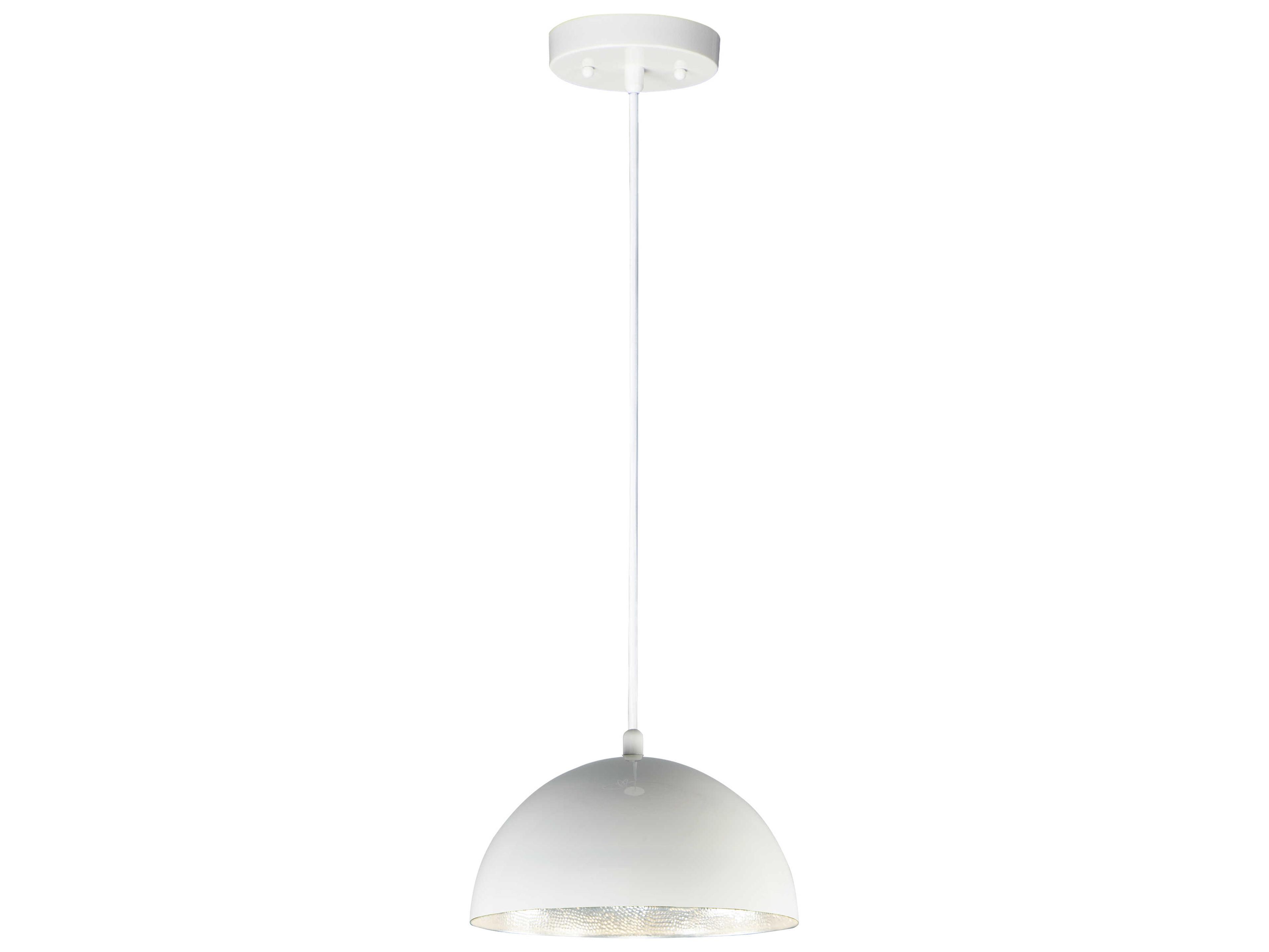 ET2 Hemisphere 1-Light Gloss White Aluminum Silver LED Dome Pendant