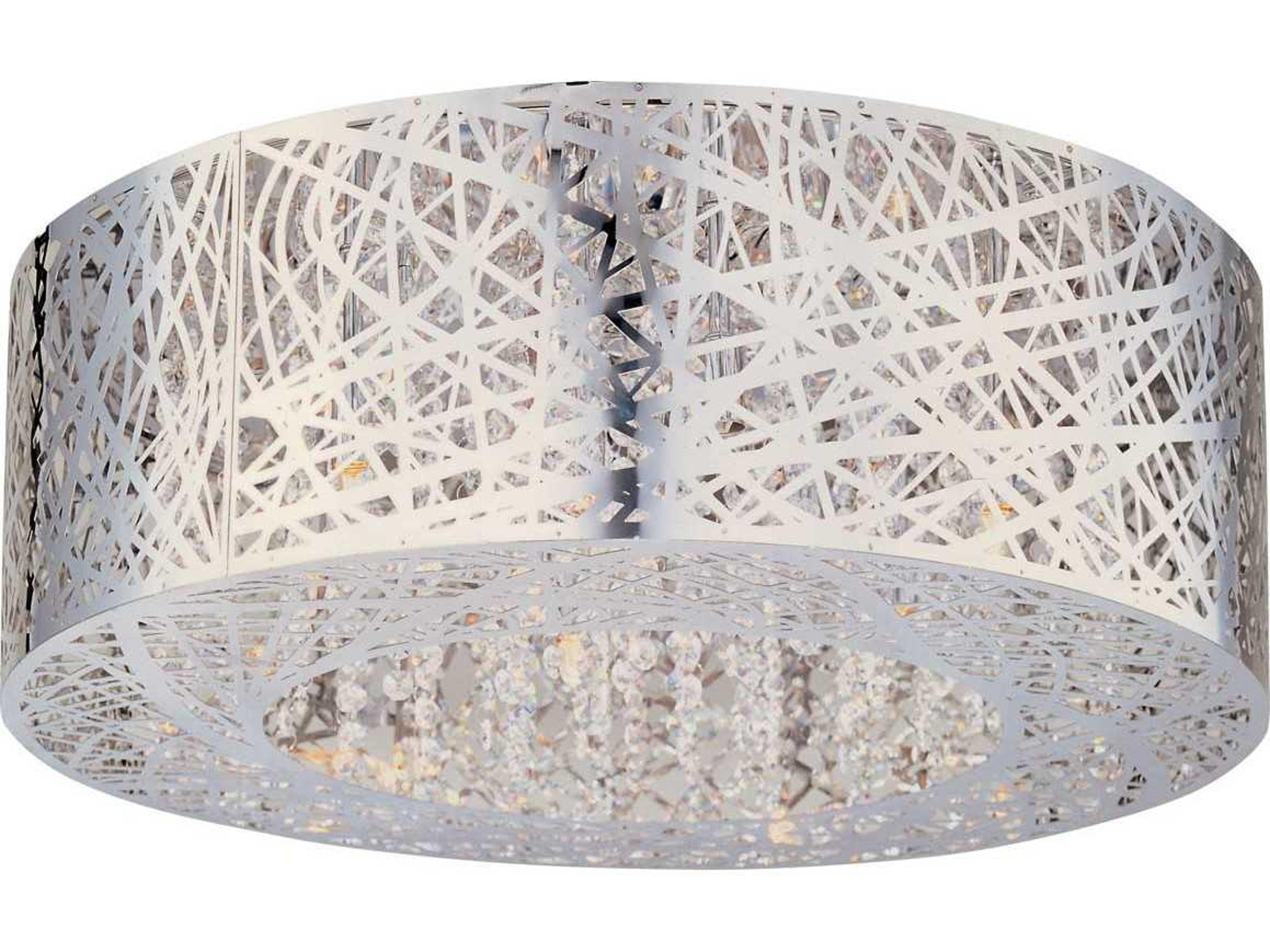 ET2 Inca Polished Chrome Crystal LED Drum Flush Mount