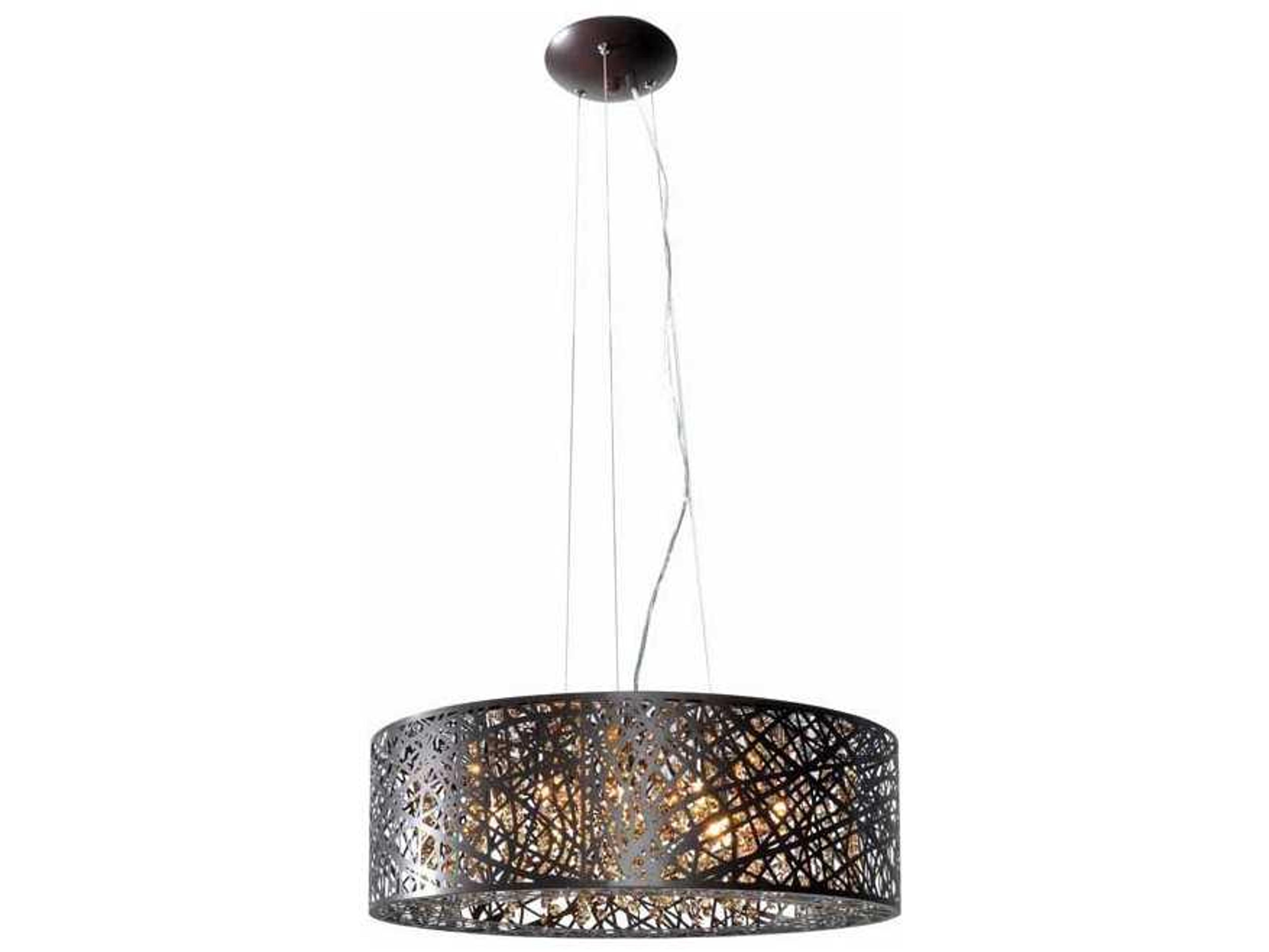 ET2 Inca 9-Light Bronze Crystal LED Drum Pendant