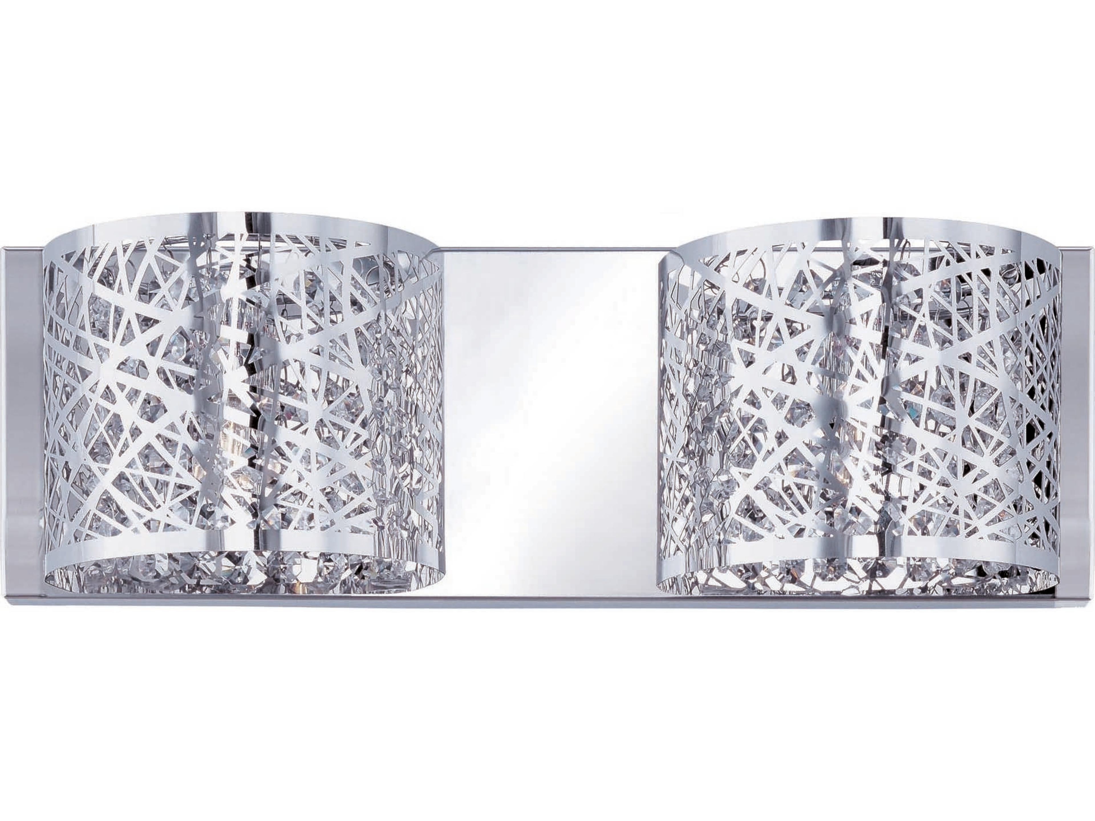 ET2 Inca 2-Light Polished Chrome Crystal Vanity Light