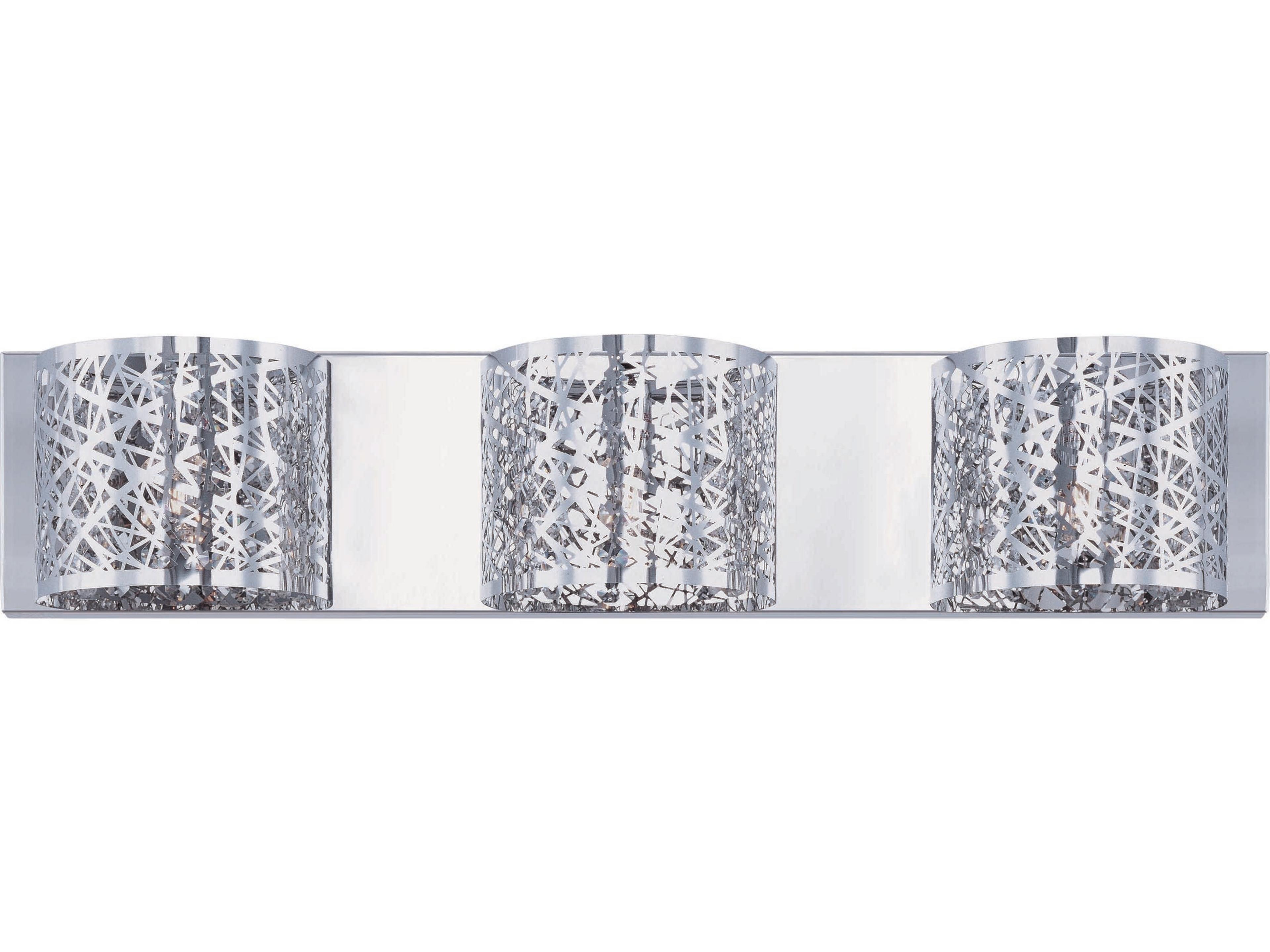 ET2 Inca 3-Light Polished Chrome Crystal LED Vanity Light