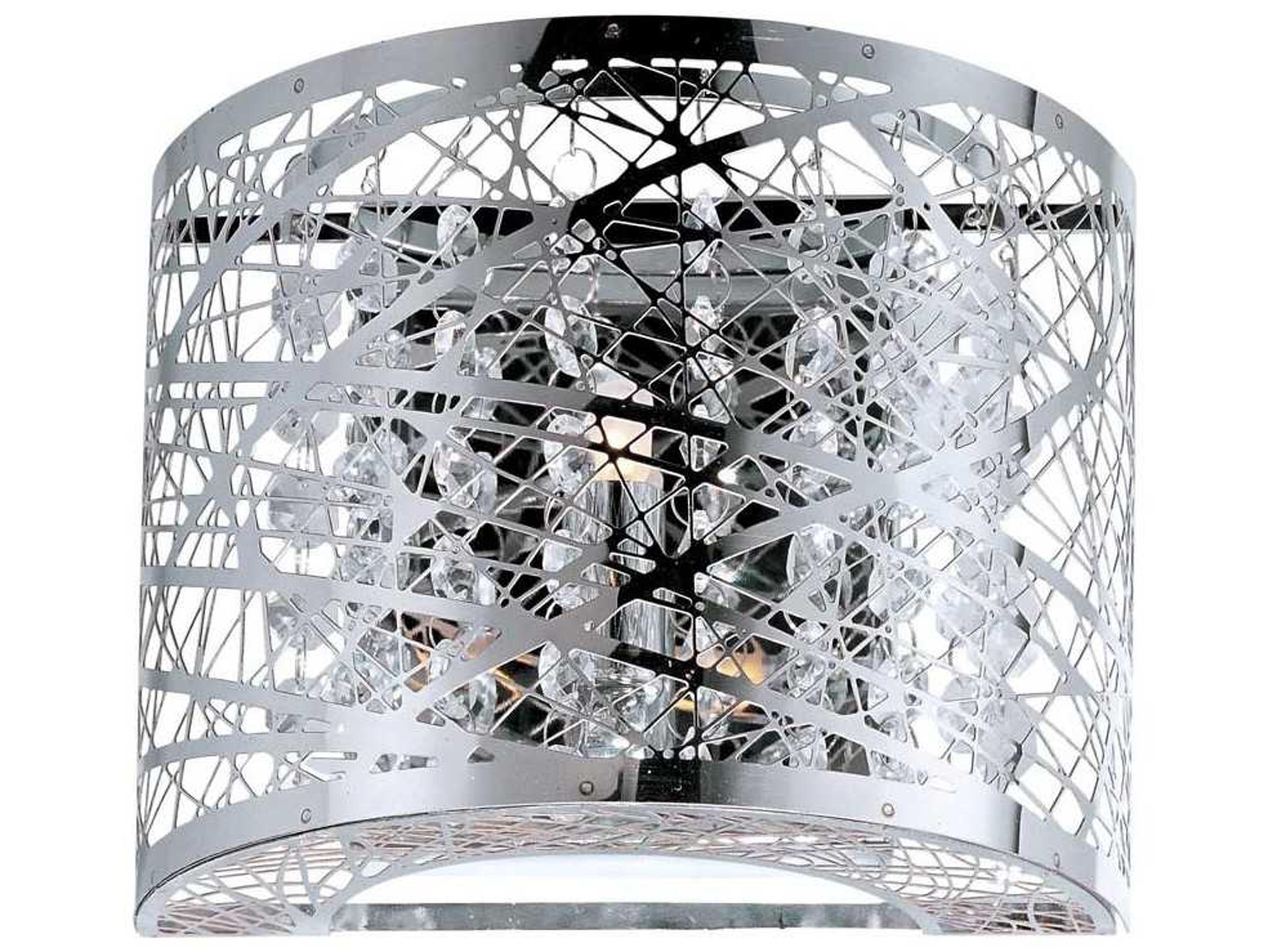 ET2 1-Light Polished Chrome Crystal Wall Sconce