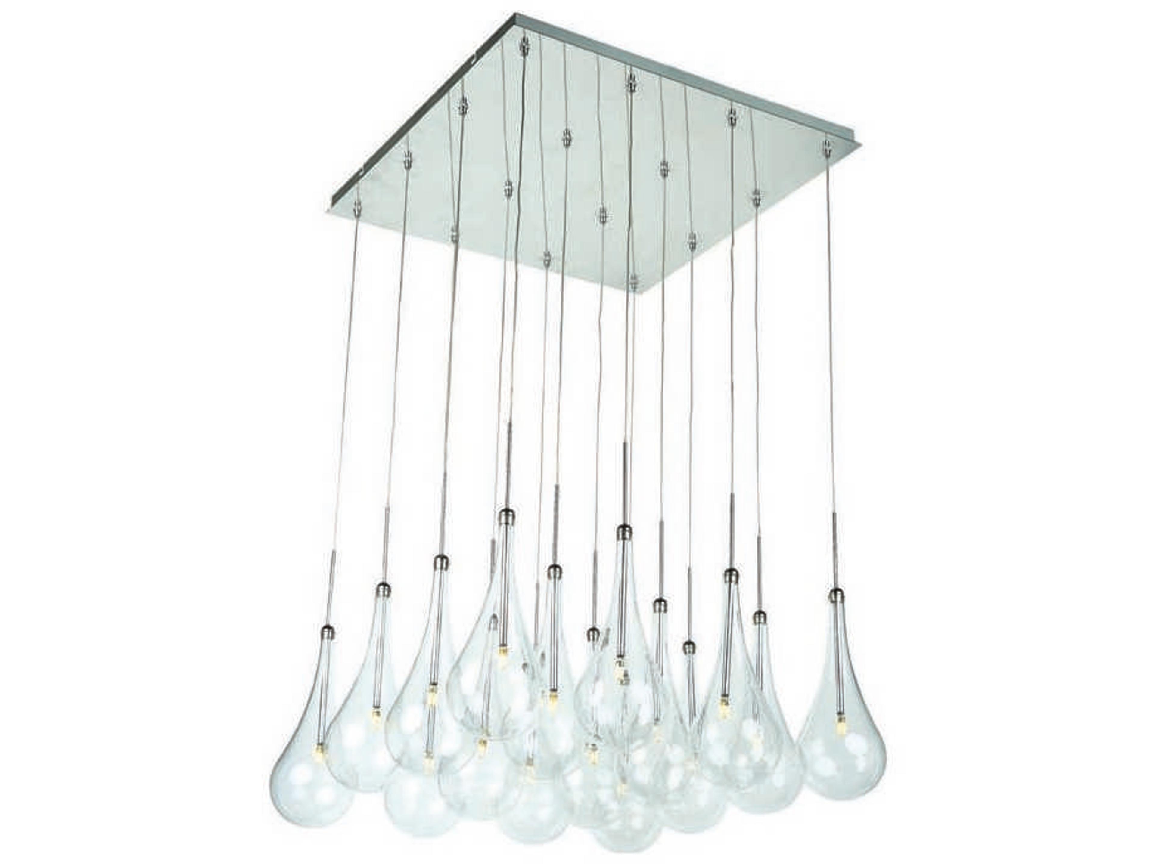 ET2 Larmes Led 16-Light Polished Chrome Glass LED Pendant