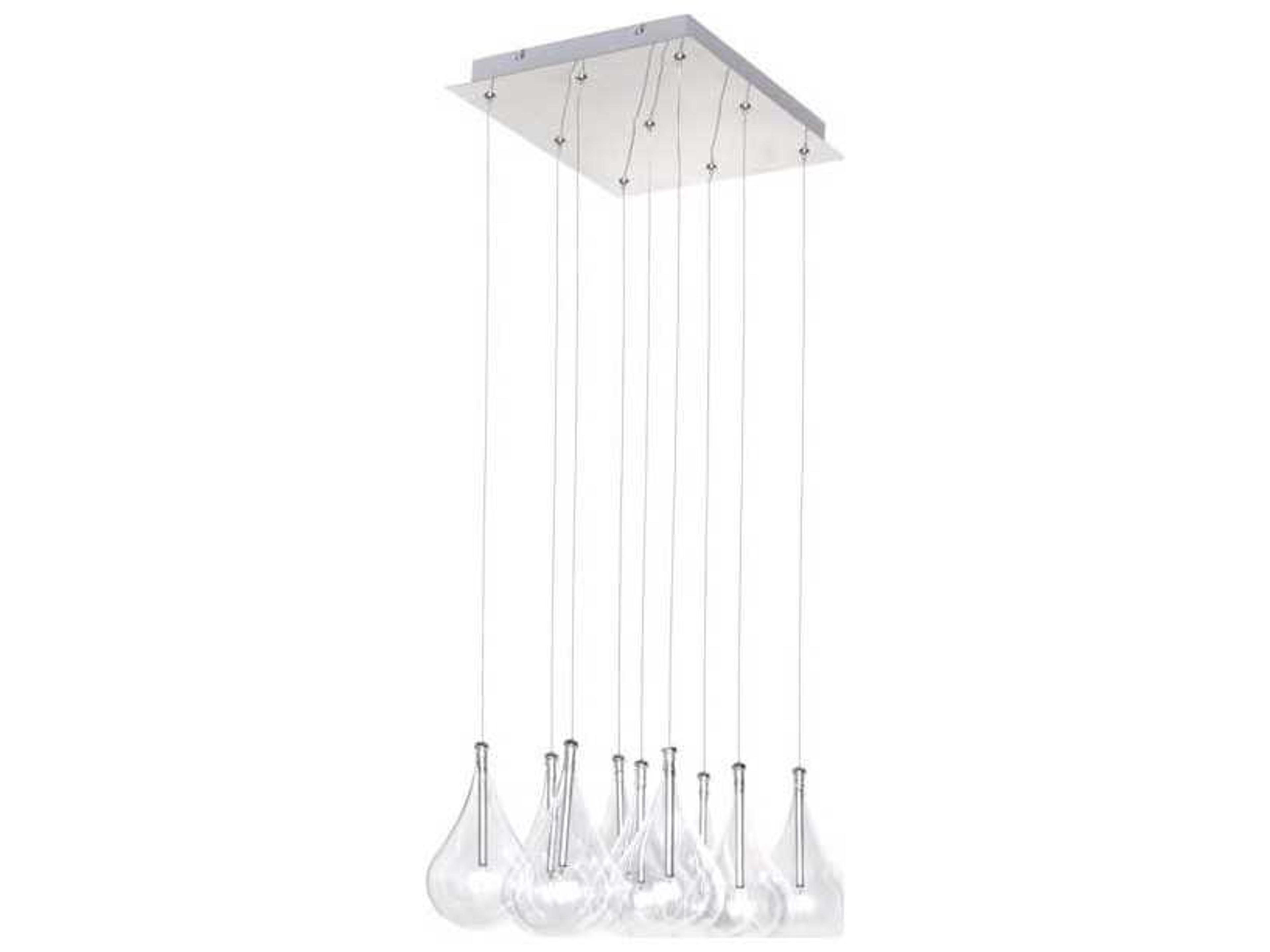 ET2 Larmes 9-Light Polished Chrome Glass Pendant