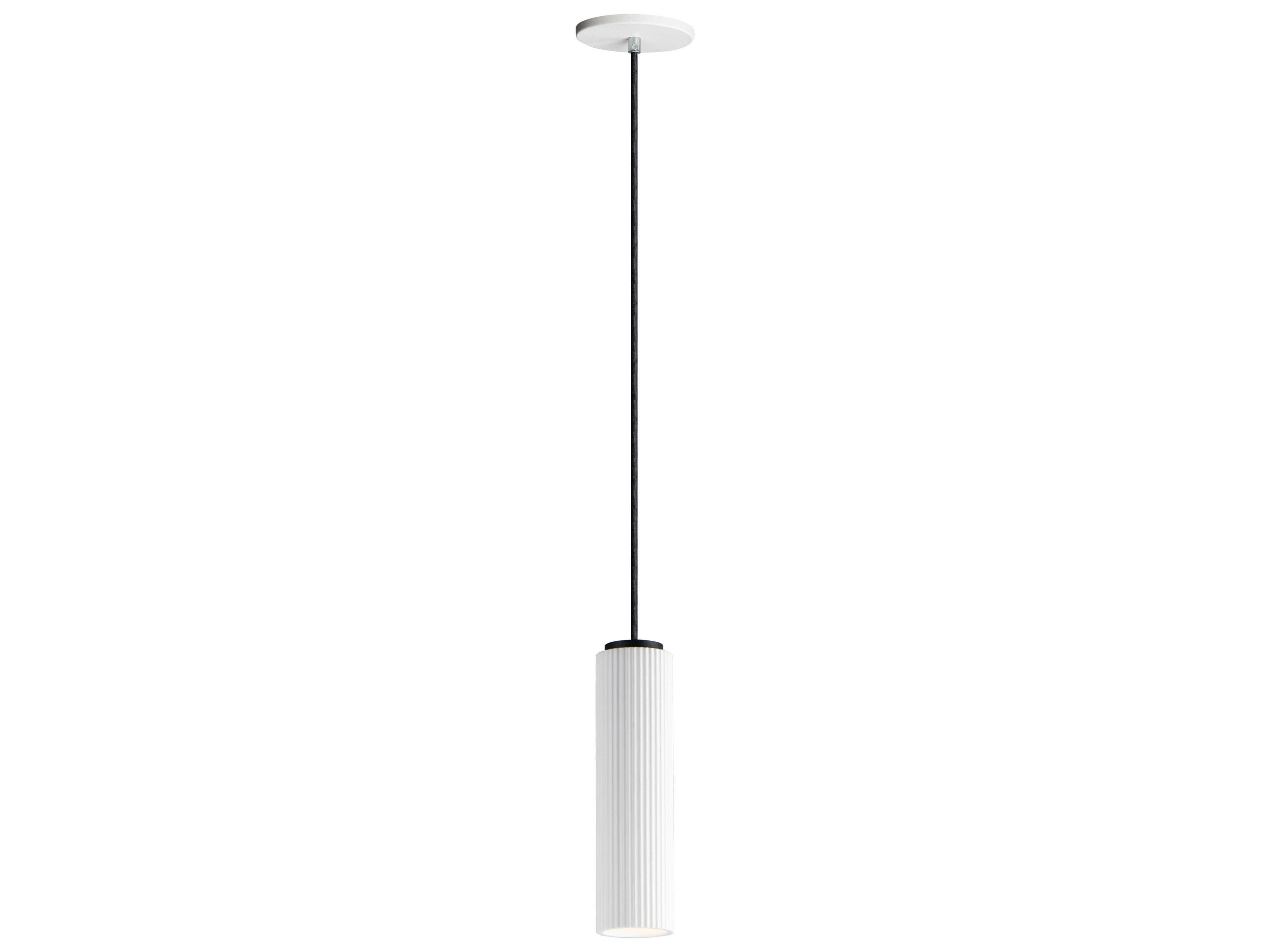 ET2 1-Light Black White Glass LED Cylinder Mini Pendant