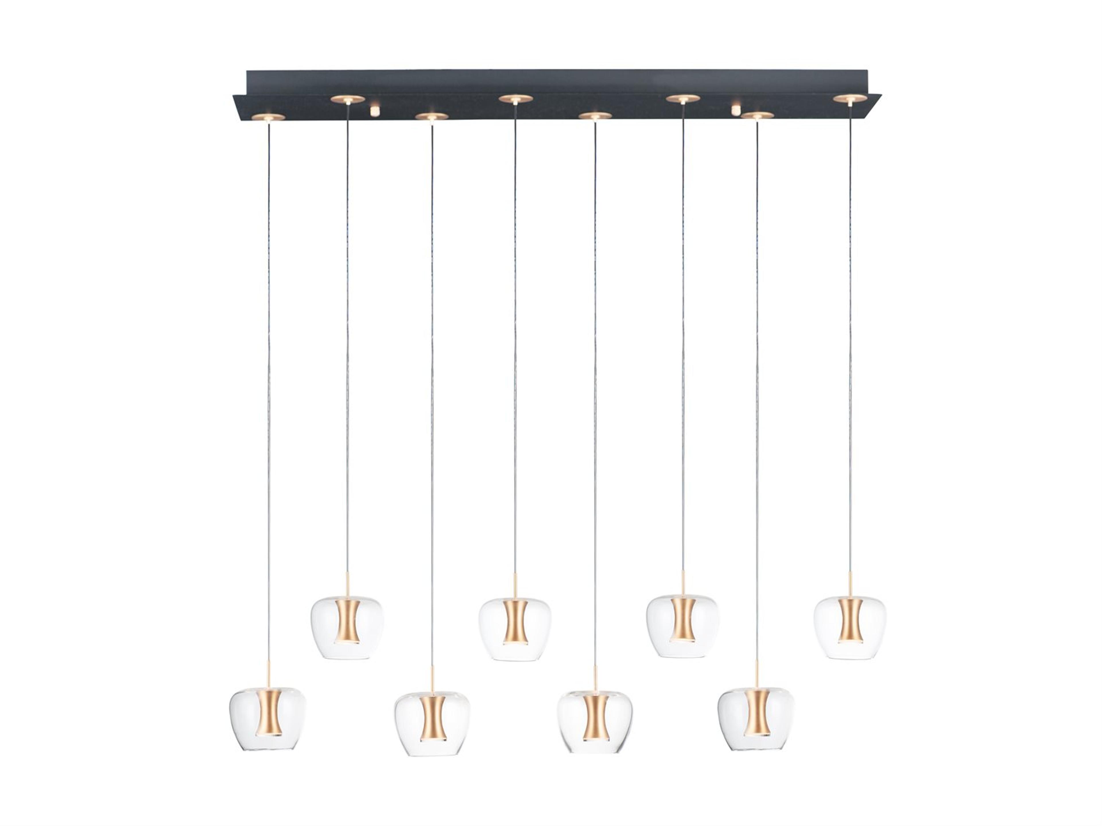 ET2 Newton 8-Light Black Gold Glass LED Island Pendant