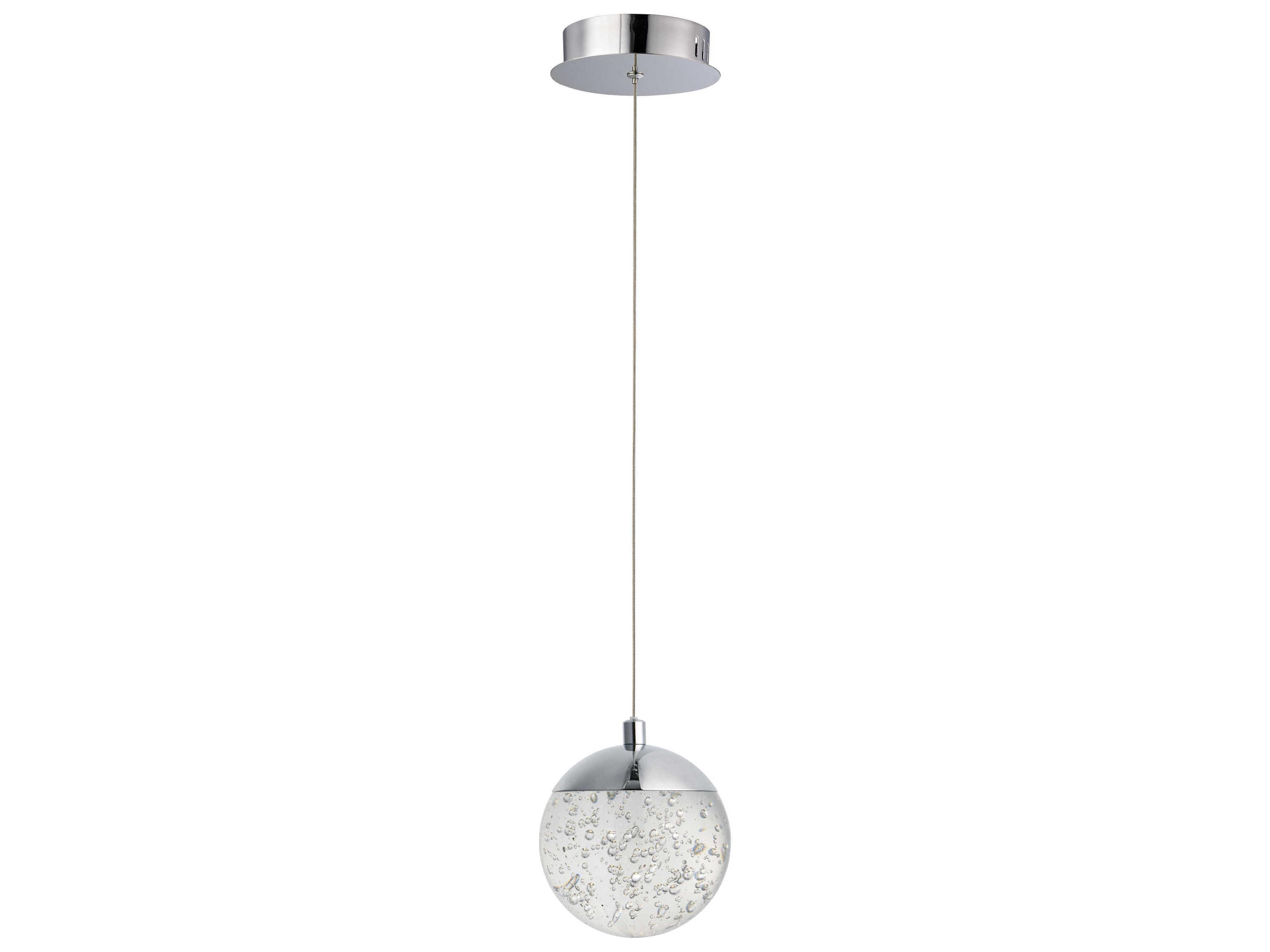 ET2 1-Light Polished Chrome Crystal LED Globe Mini Pendant