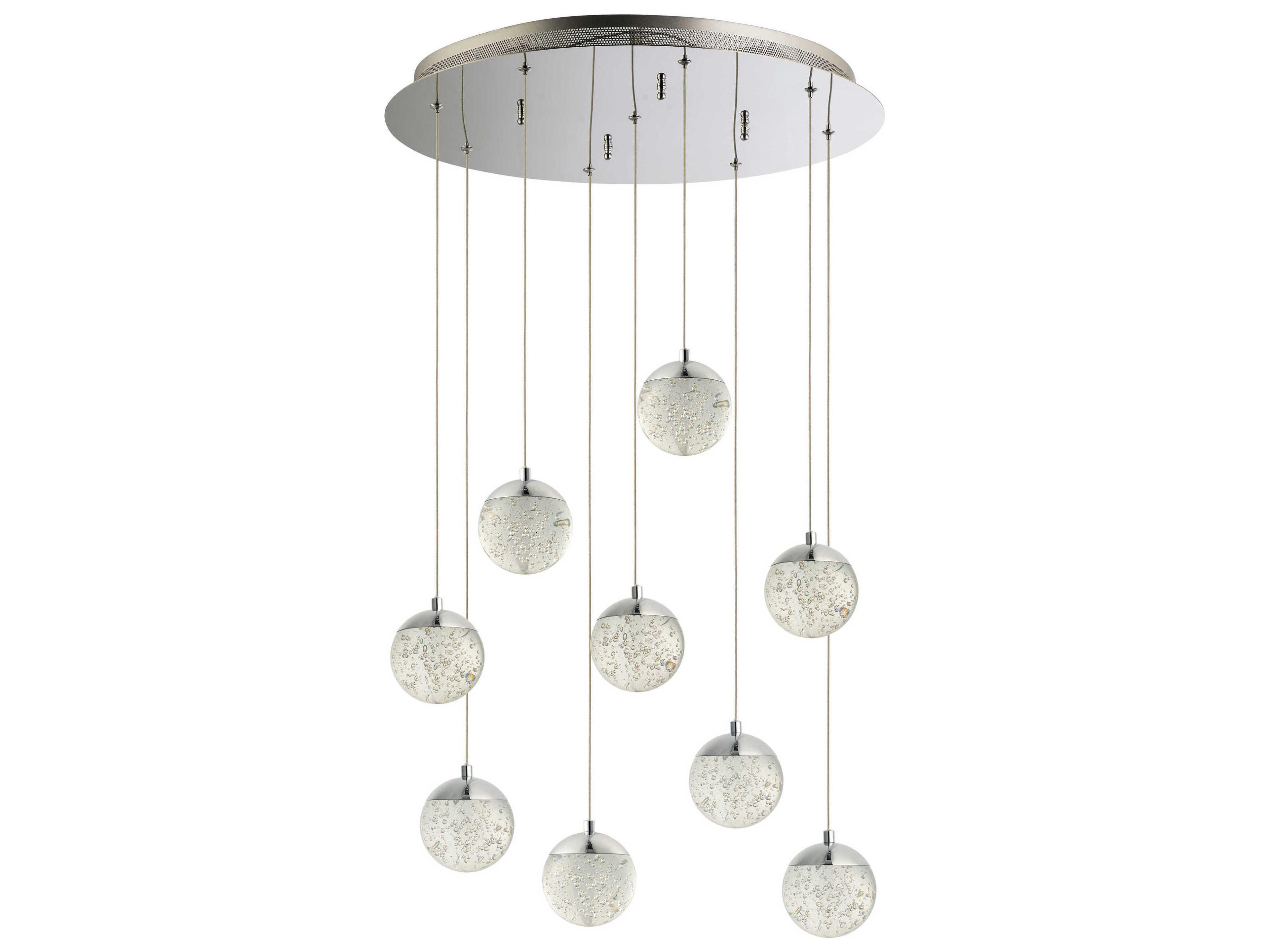 ET2 Orb Ii 9-Light Polished Chrome Crystal LED Globe Pendant
