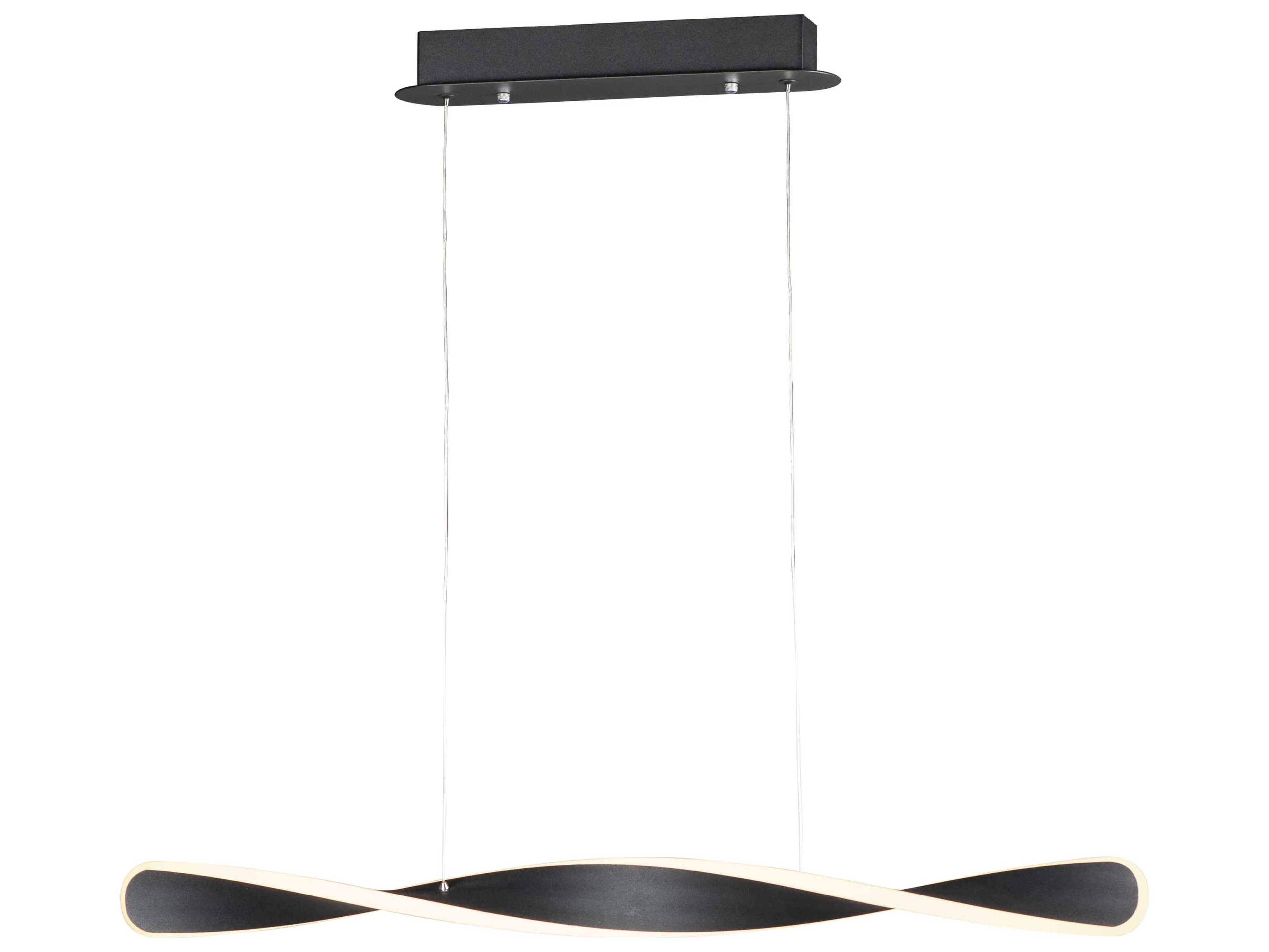 ET2 Pirouette 1-Light Black LED Geometric Linear Island Pendant