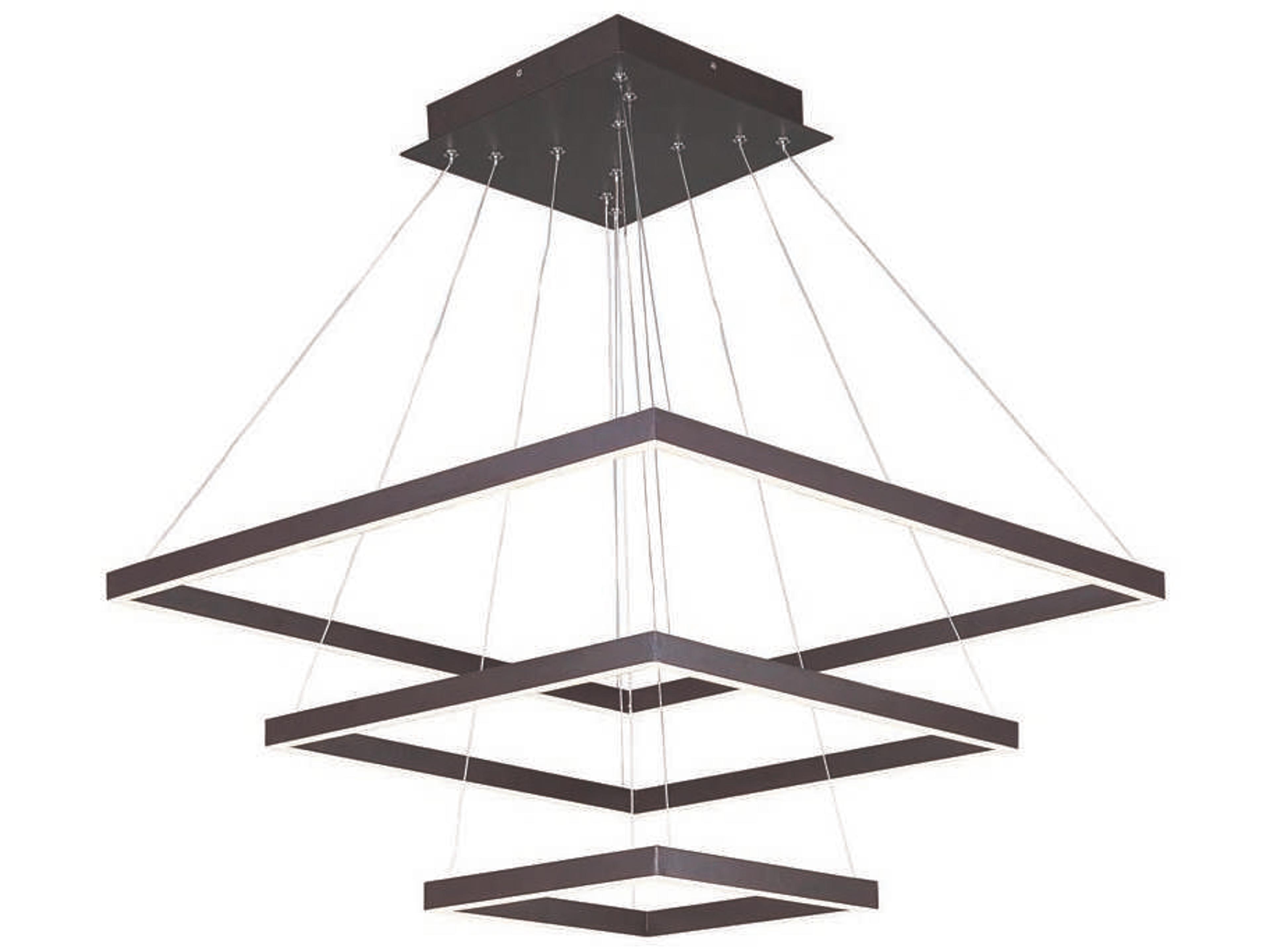 ET2 Quad 3-Light Bronze LED Geometric Tiered Pendant