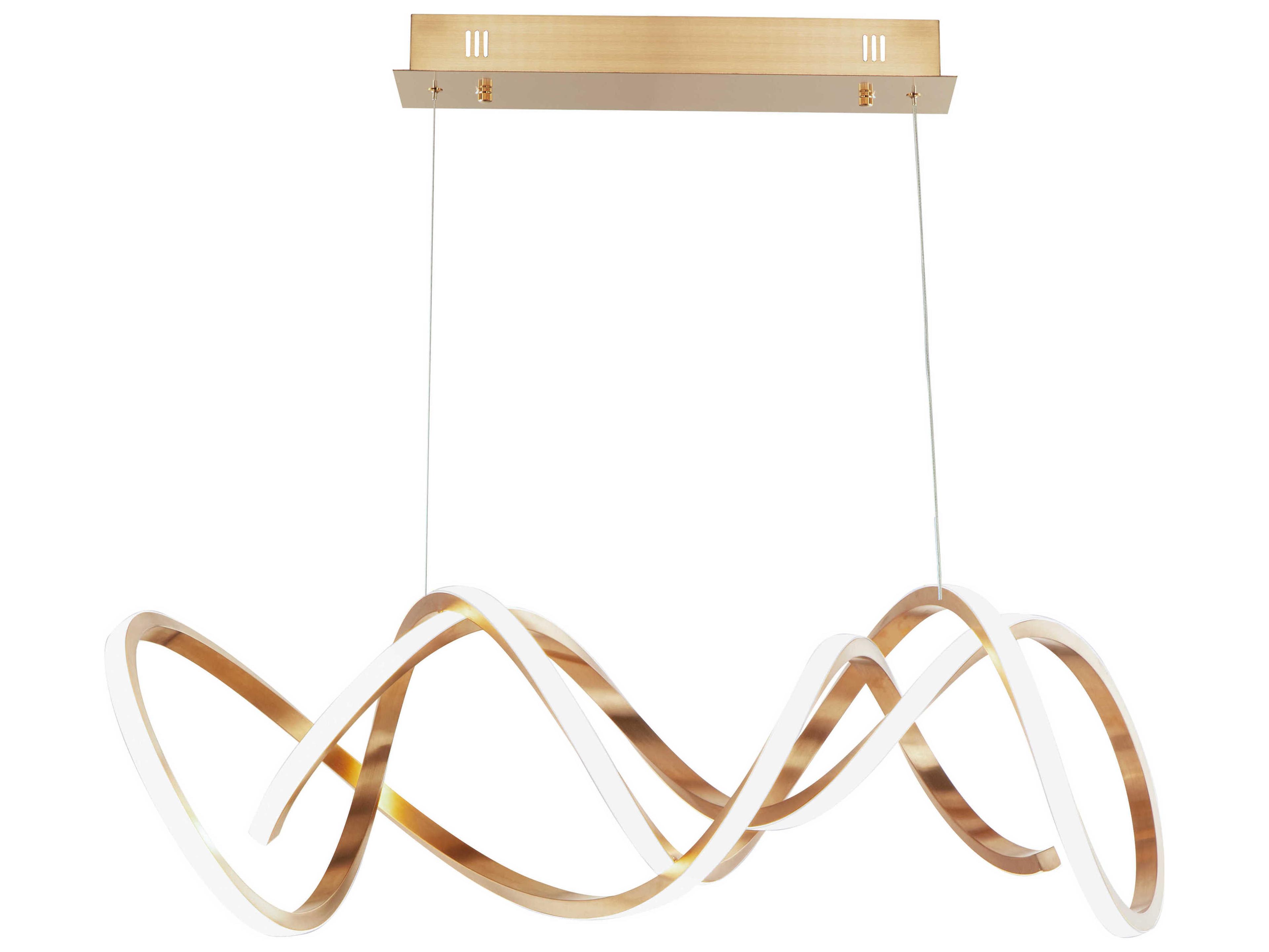 ET2 Signature 1-Light Brushed Champagne Gold LED Linear Island Pendant