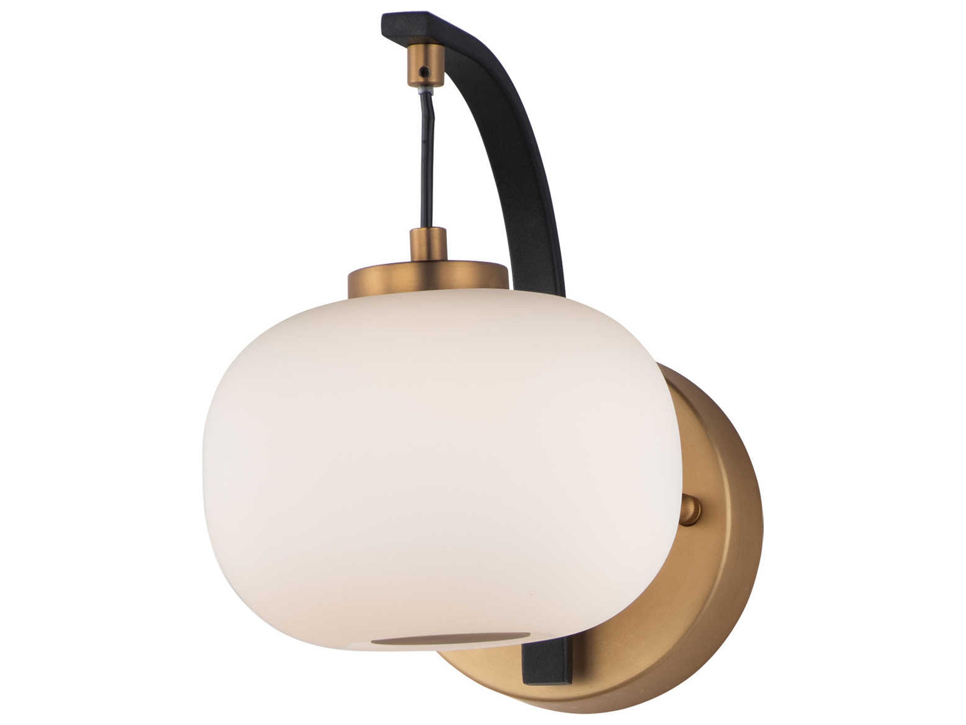 ET2 1-Light Black Gold Glass LED Wall Sconce