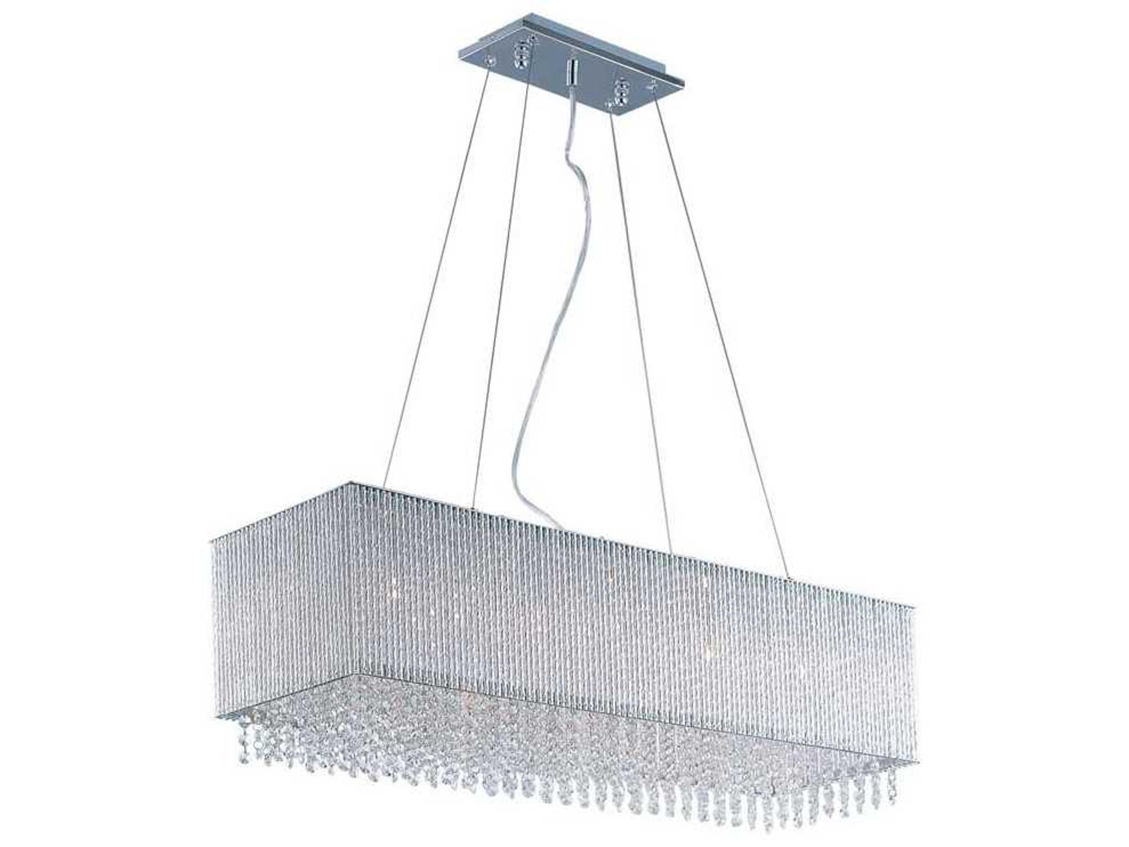 ET2 Spiral 9-Light Polished Chrome Glass Linear Island Pendant