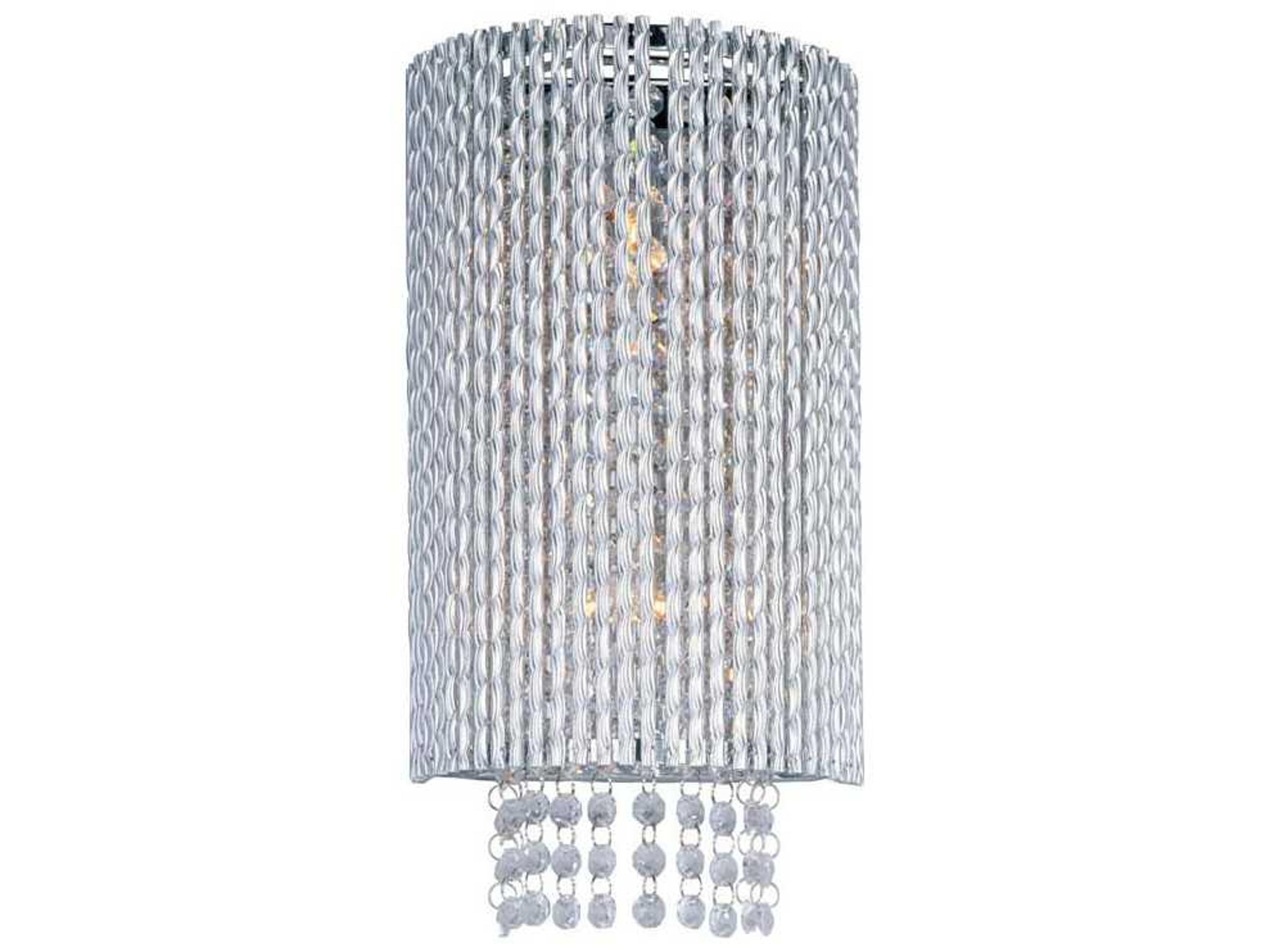 ET2 Spiral 2-Light Polished Chrome Crystal Wall Sconce