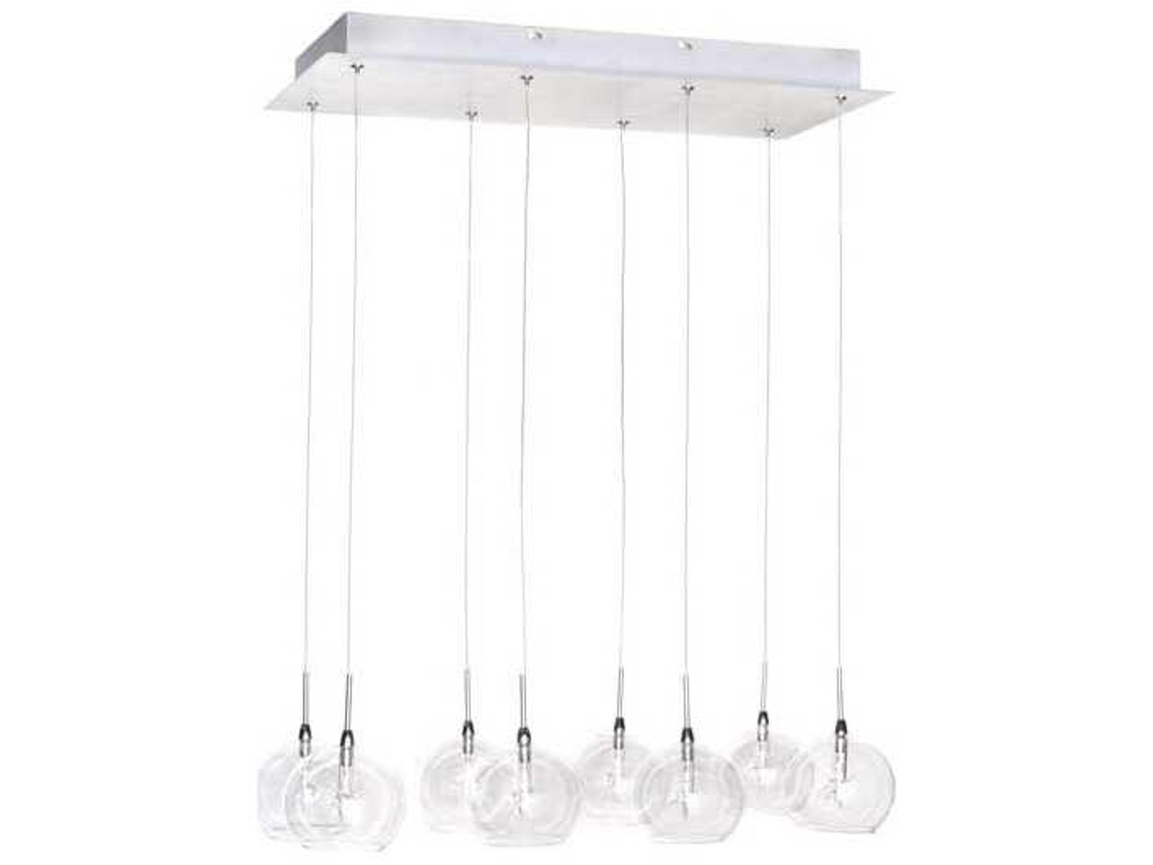ET2 Starburst 8-Light Satin Nickel Polished Chrome Island Pendant