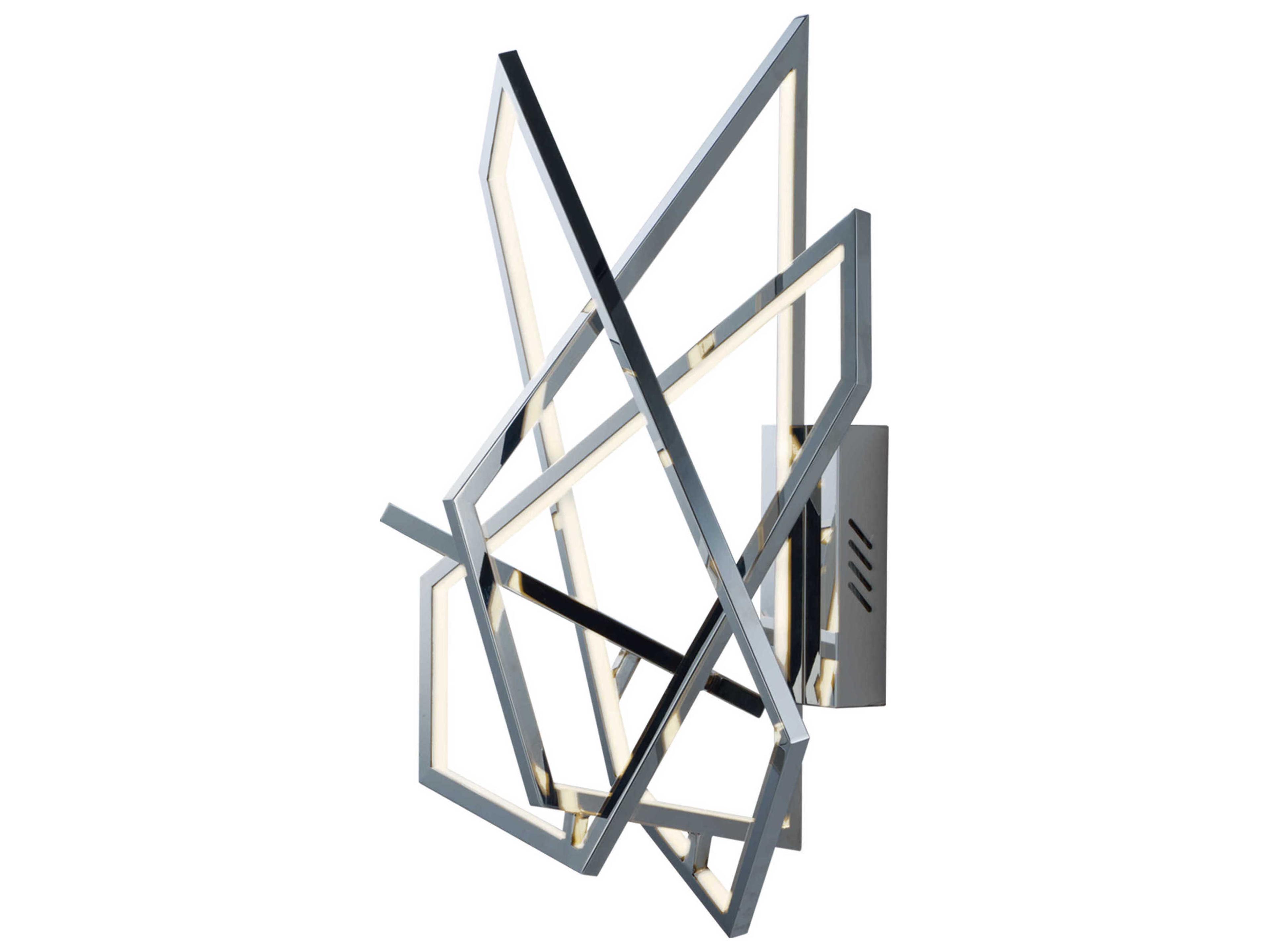 ET2 Trapezoid 1-Light Polished Chrome LED Wall Sconce