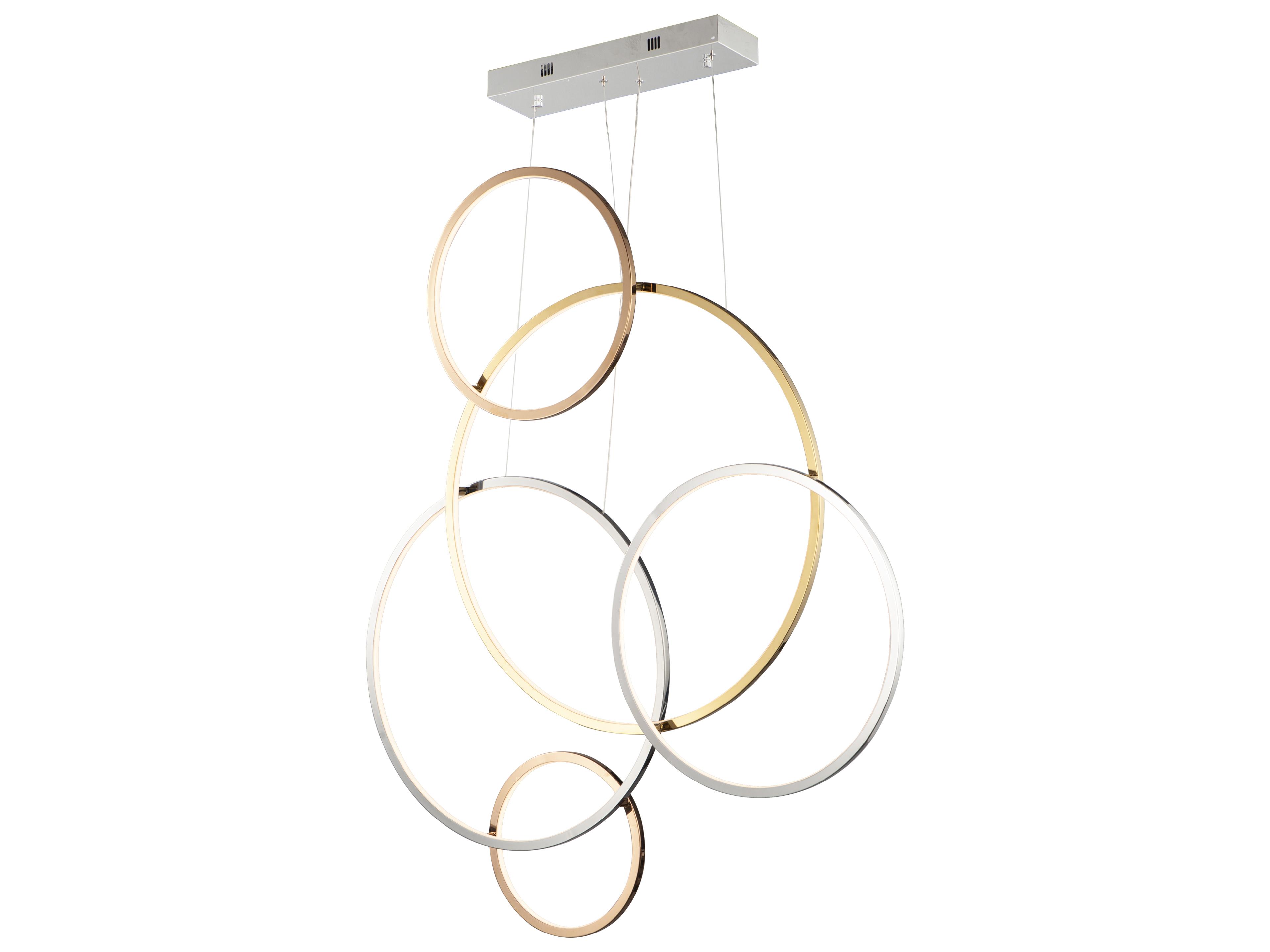 ET2 Union 5-Light Gold LED Geometric Linear Island Pendant