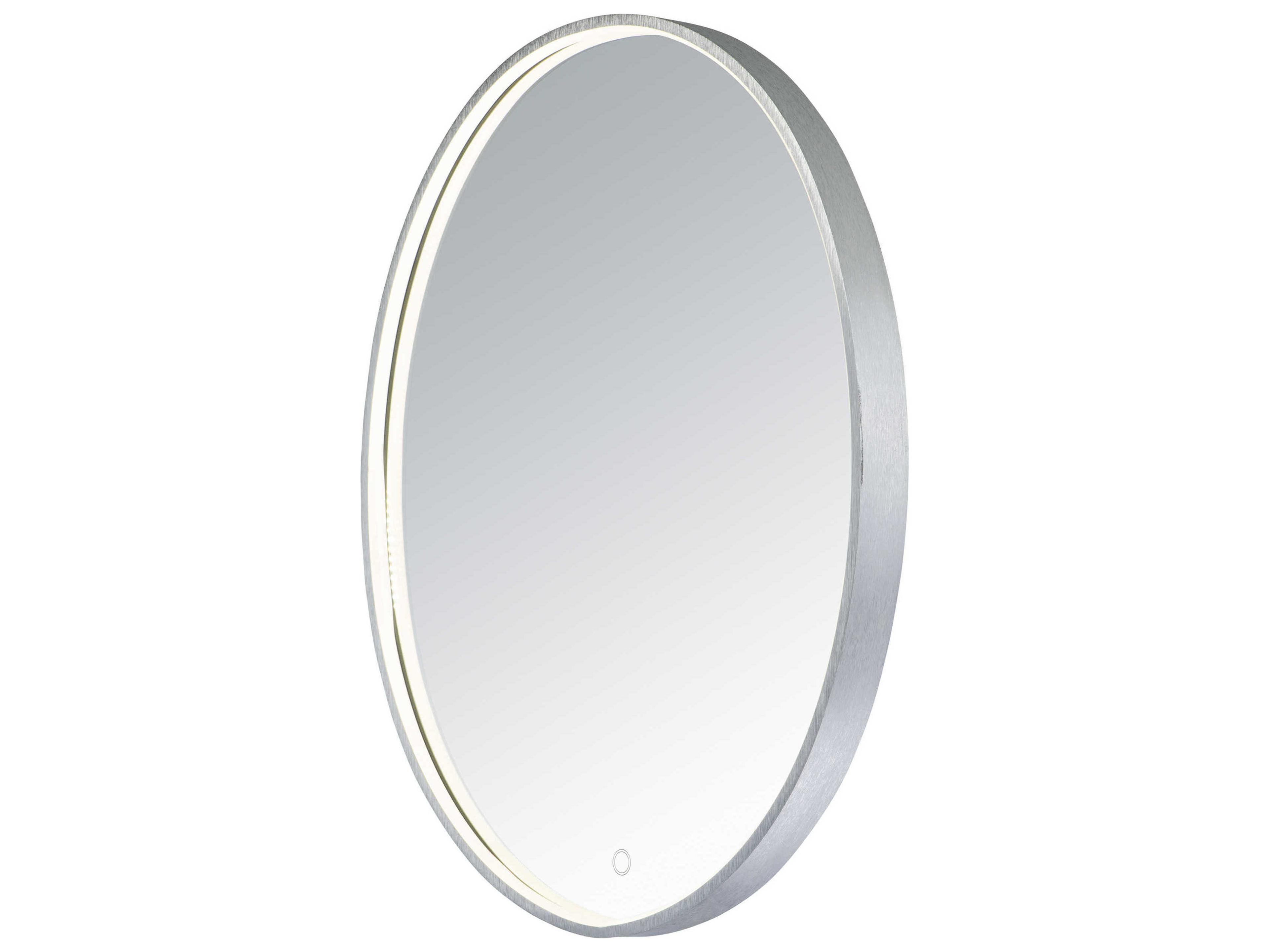 ET2 Brushed Aluminum LED Oval Wall Mirror
