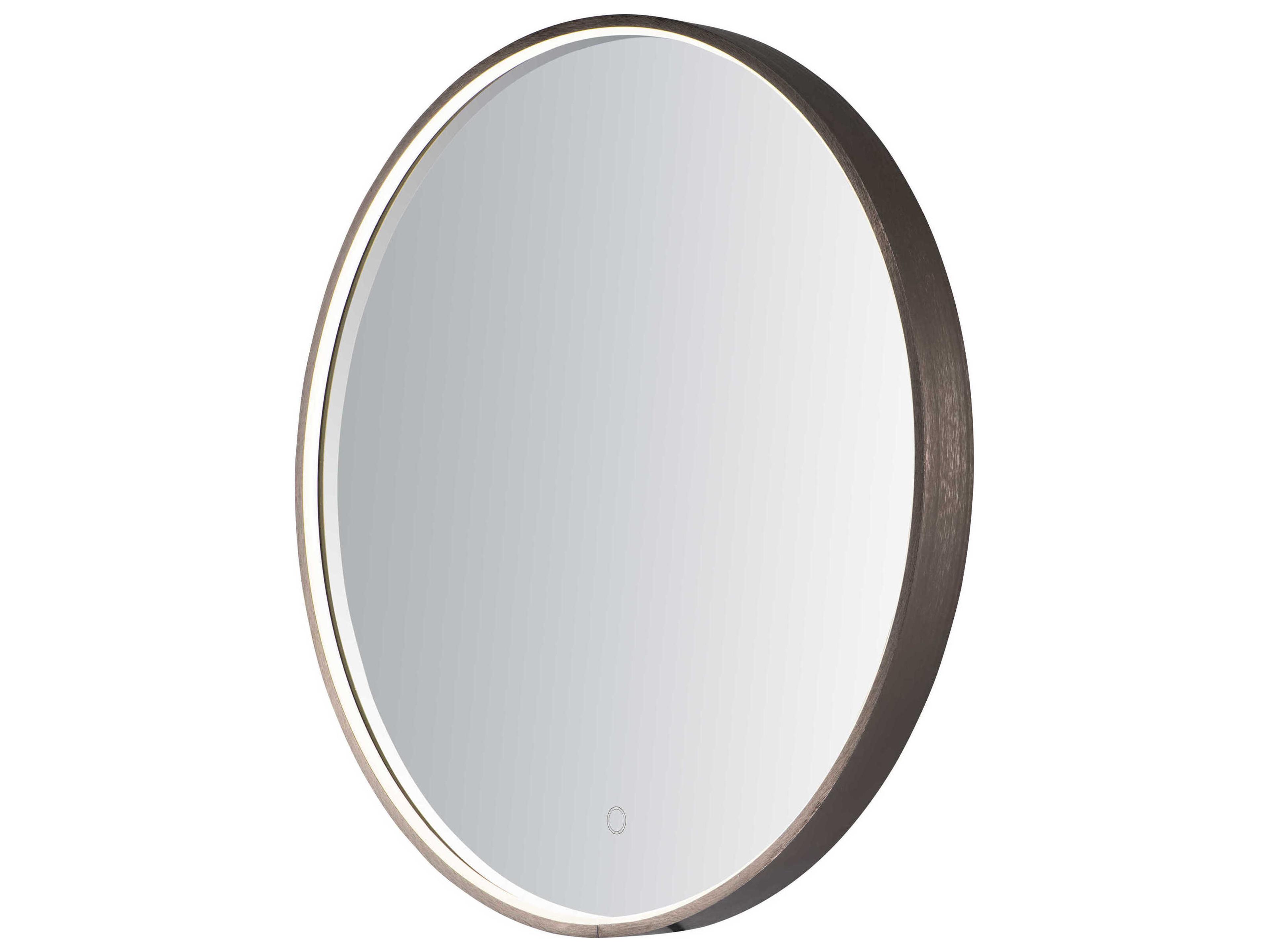 ET2 Anodized Bronze LED Round Wall Mirror