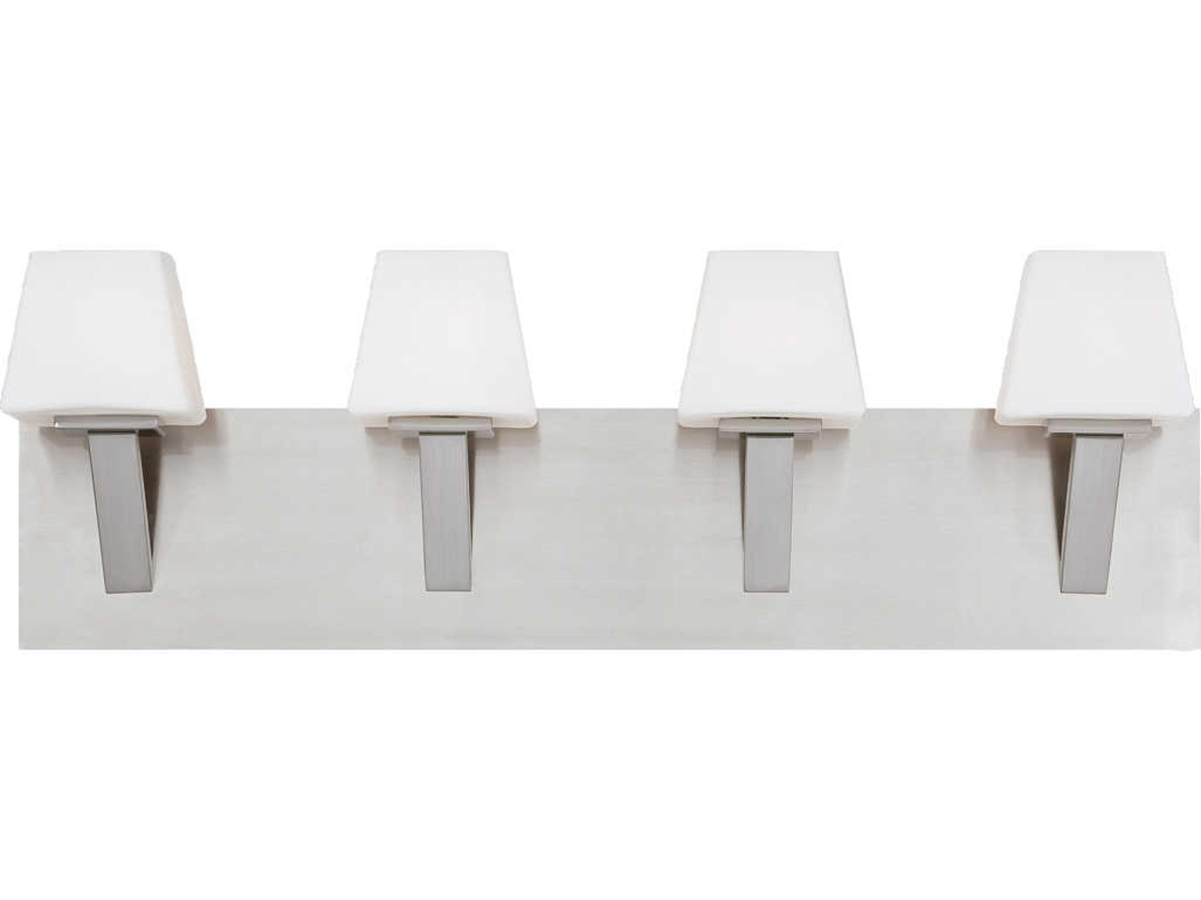 Eurofase Anglo 4-Light Satin Nickel Glass Vanity Light