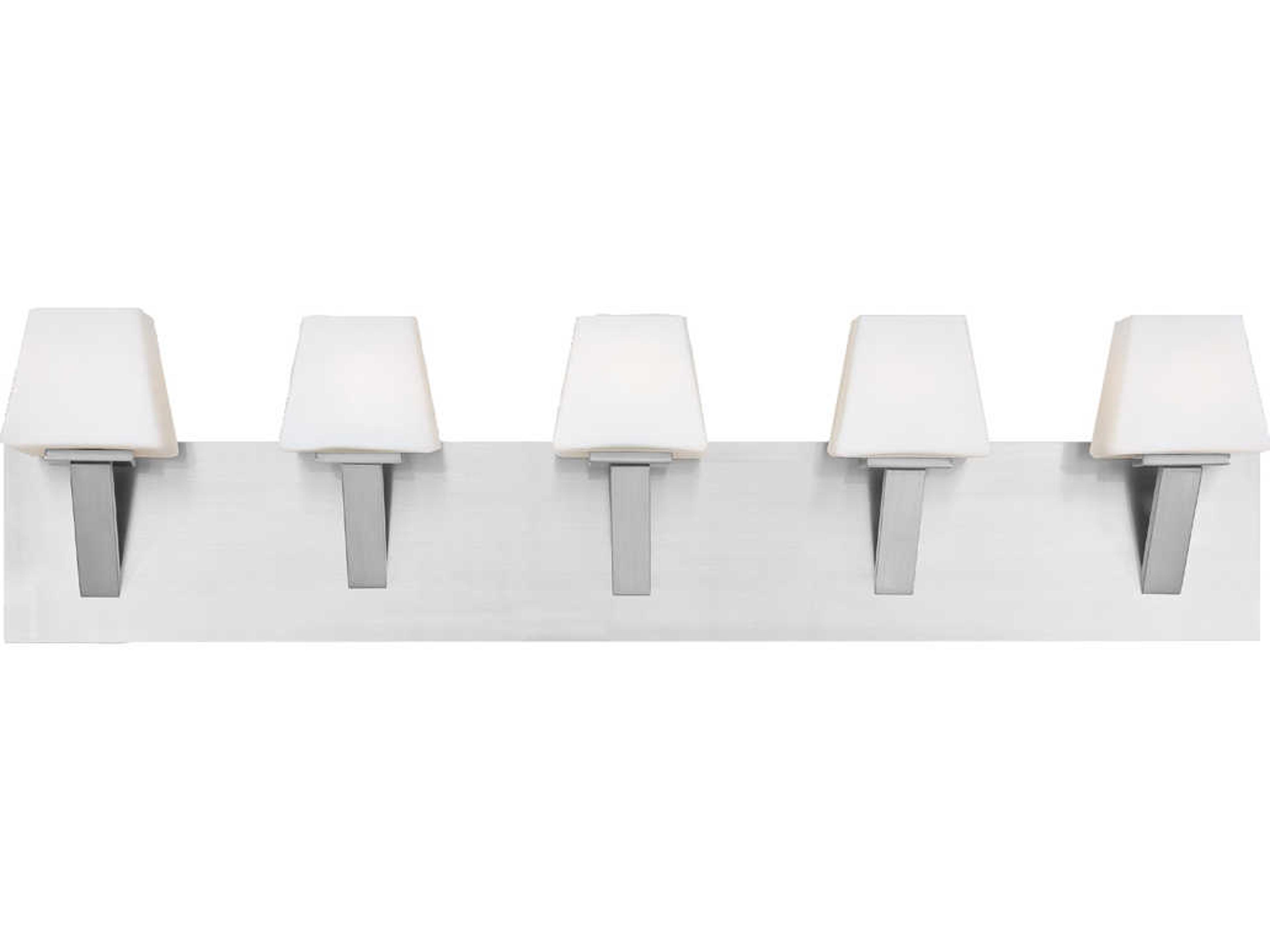 Eurofase Anglo 5-Light Satin Nickel Glass Vanity Light