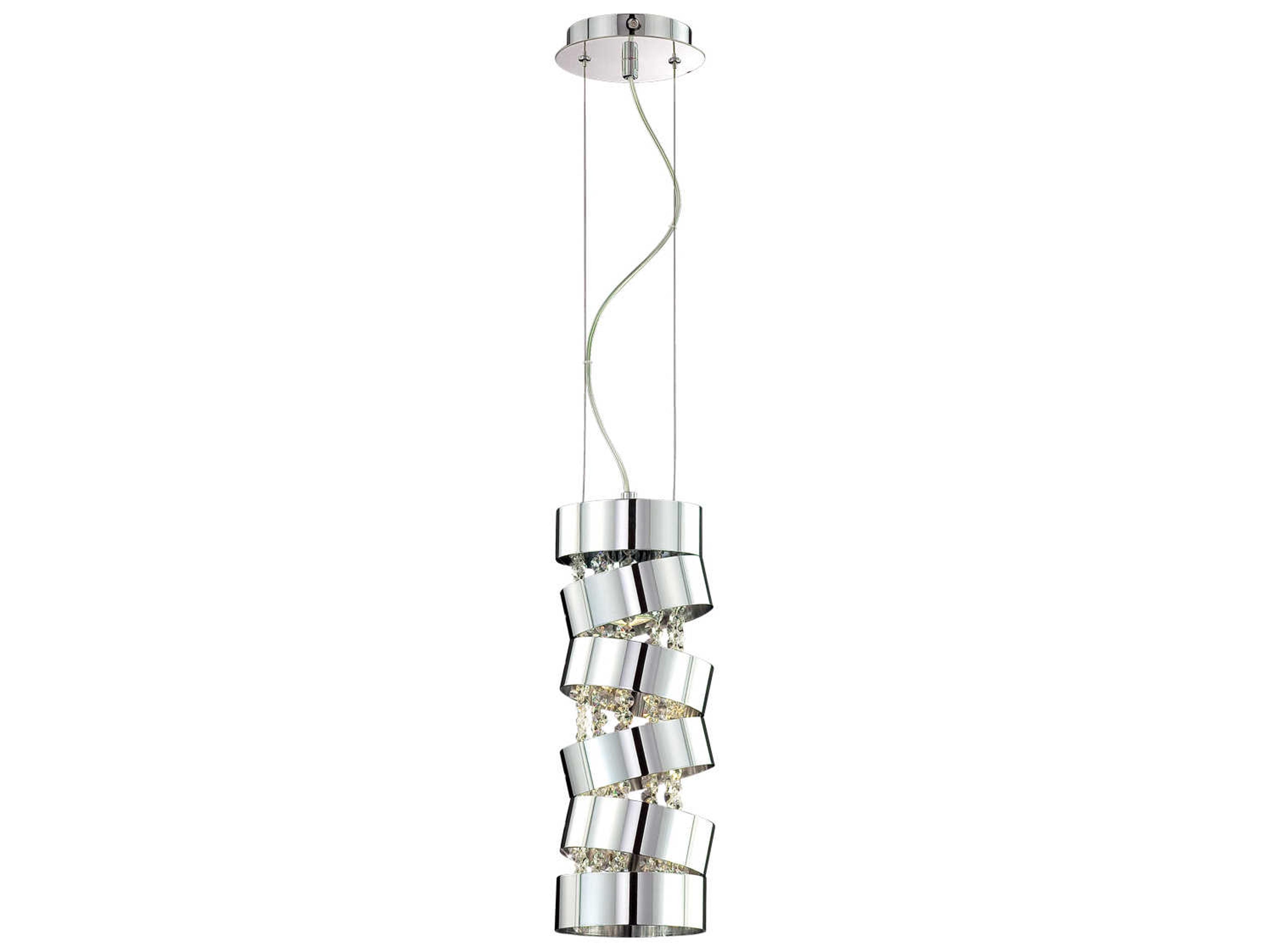 Eurofase Ariella 1-Light Chrome Crystal Geometric Mini Pendant