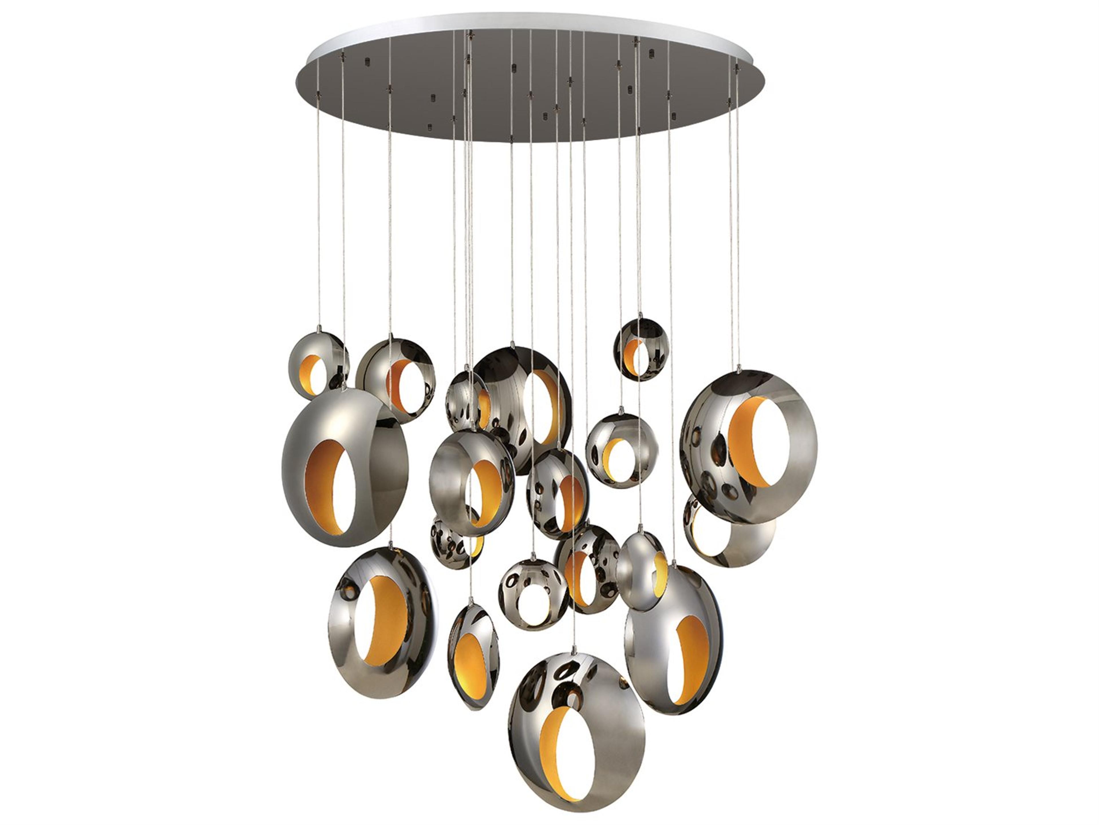 Eurofase Arlington 19-Light9-Light Blackened Chrome LED Geometric Round Pendant
