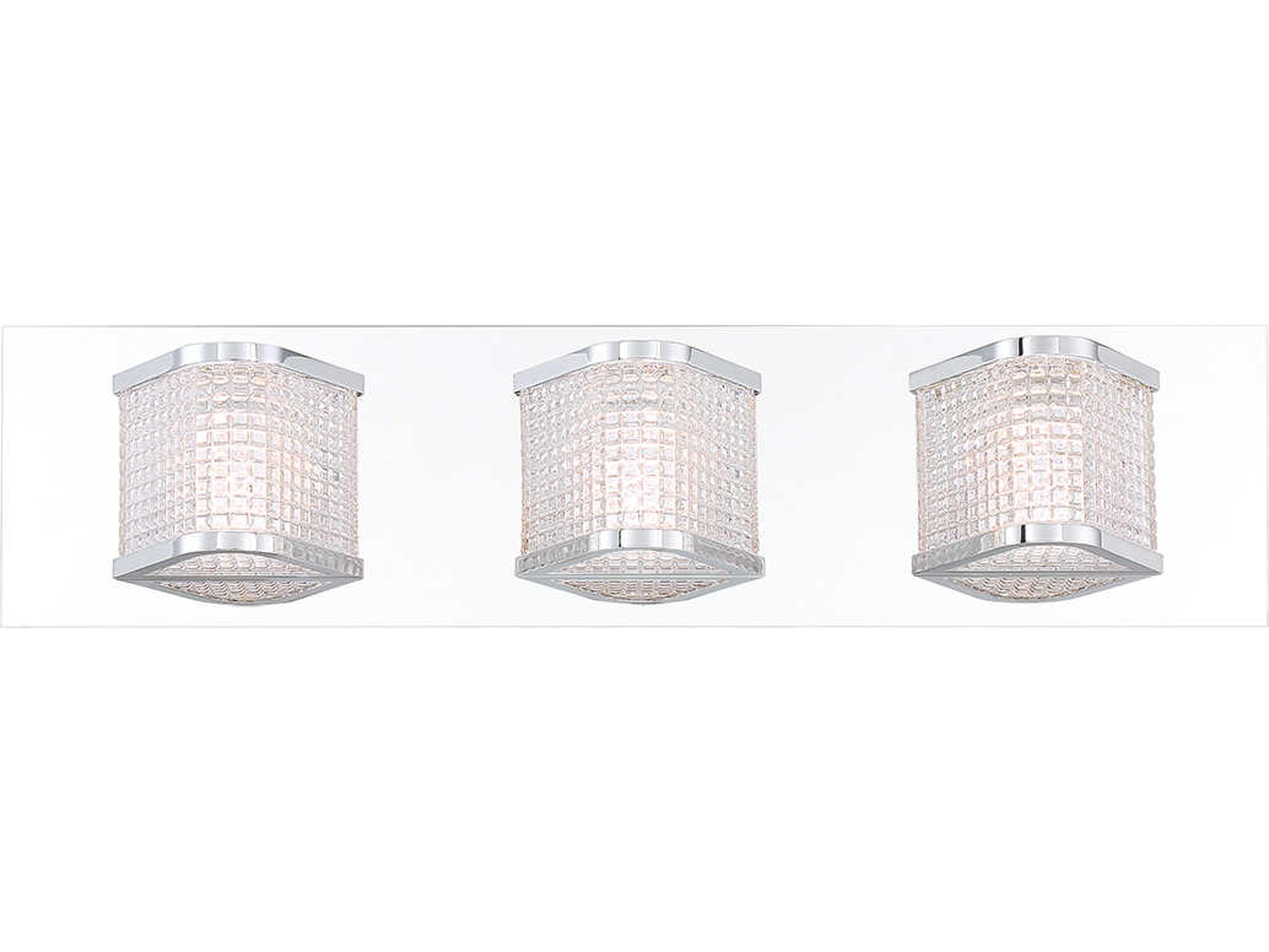 Eurofase Belgroue 3-Light Chrome Glass LED Vanity Light