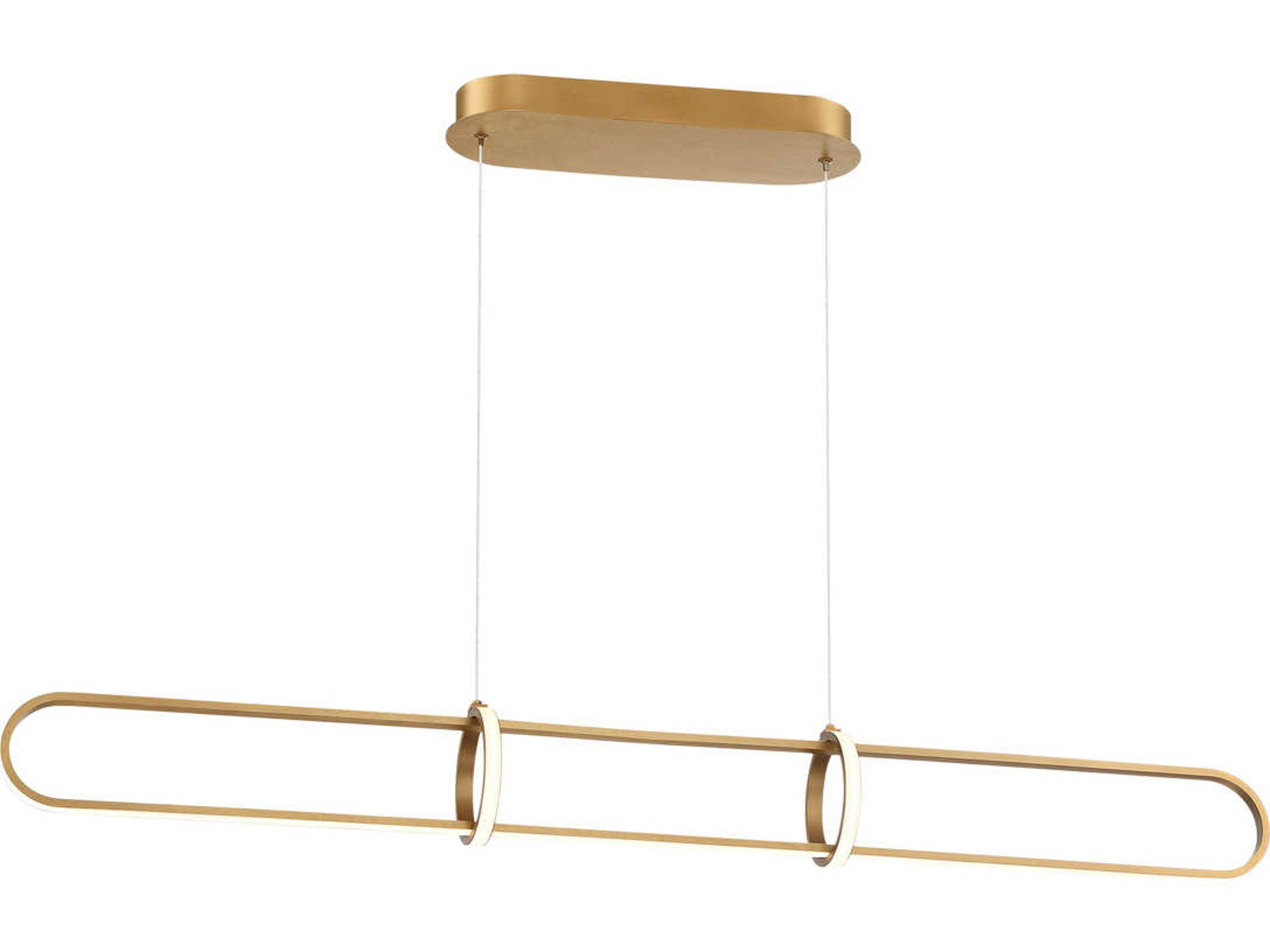 Eurofase Berkley Satin Gold LED Geometric Linear Island Pendant