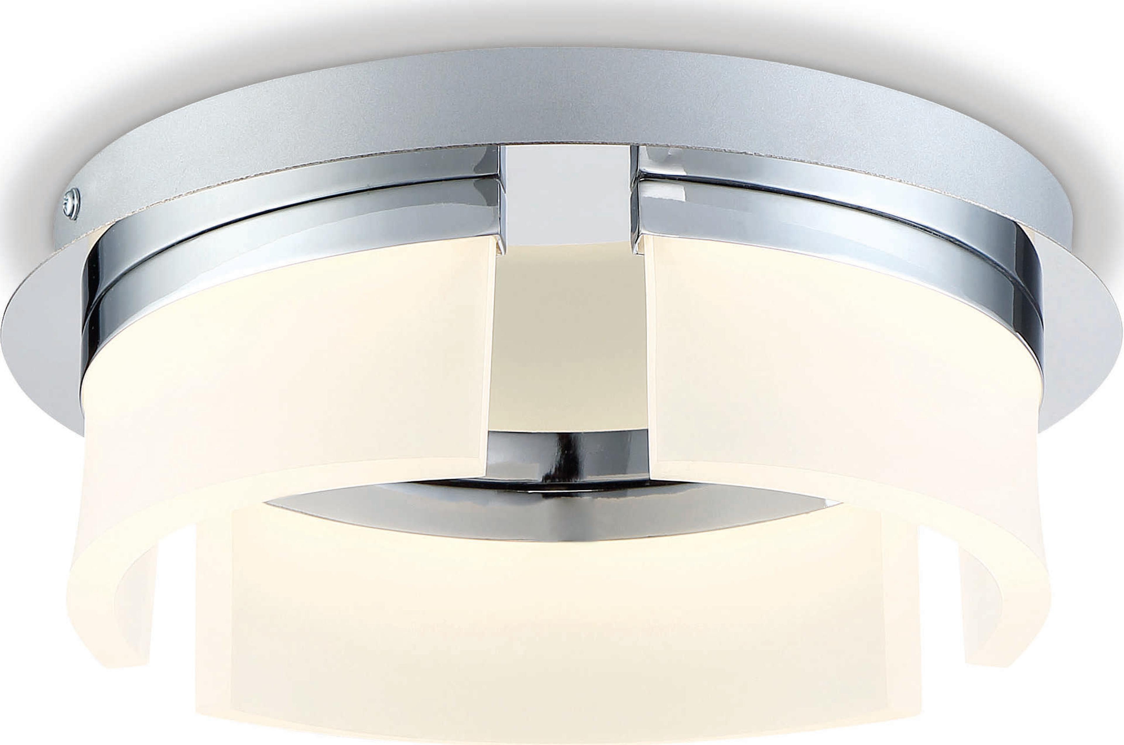 Eurofase Bria 3-Light Chrome LED Geometric Round Flush Mount