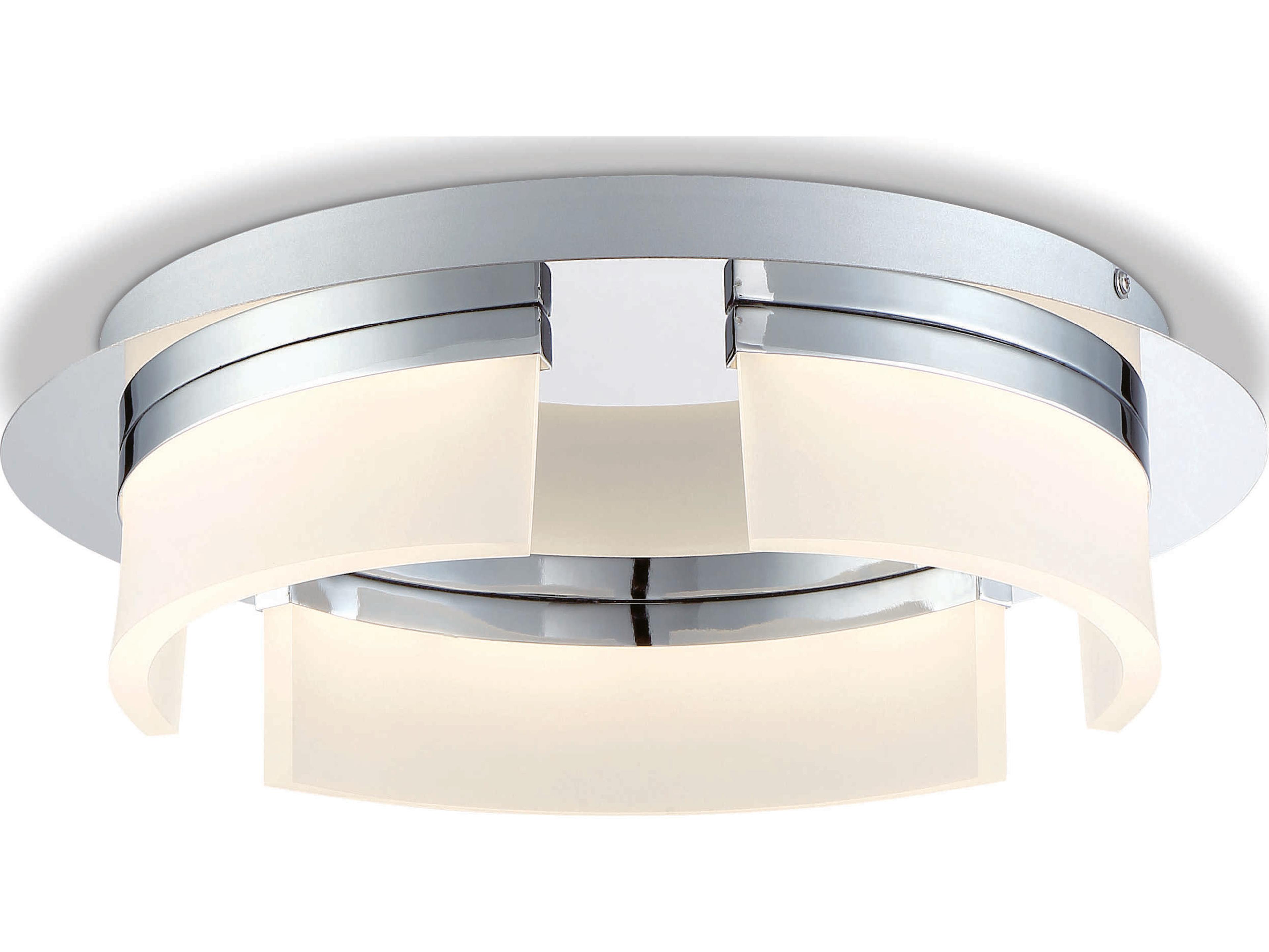 Eurofase Bria 3-Light Chrome LED Geometric Round Flush Mount