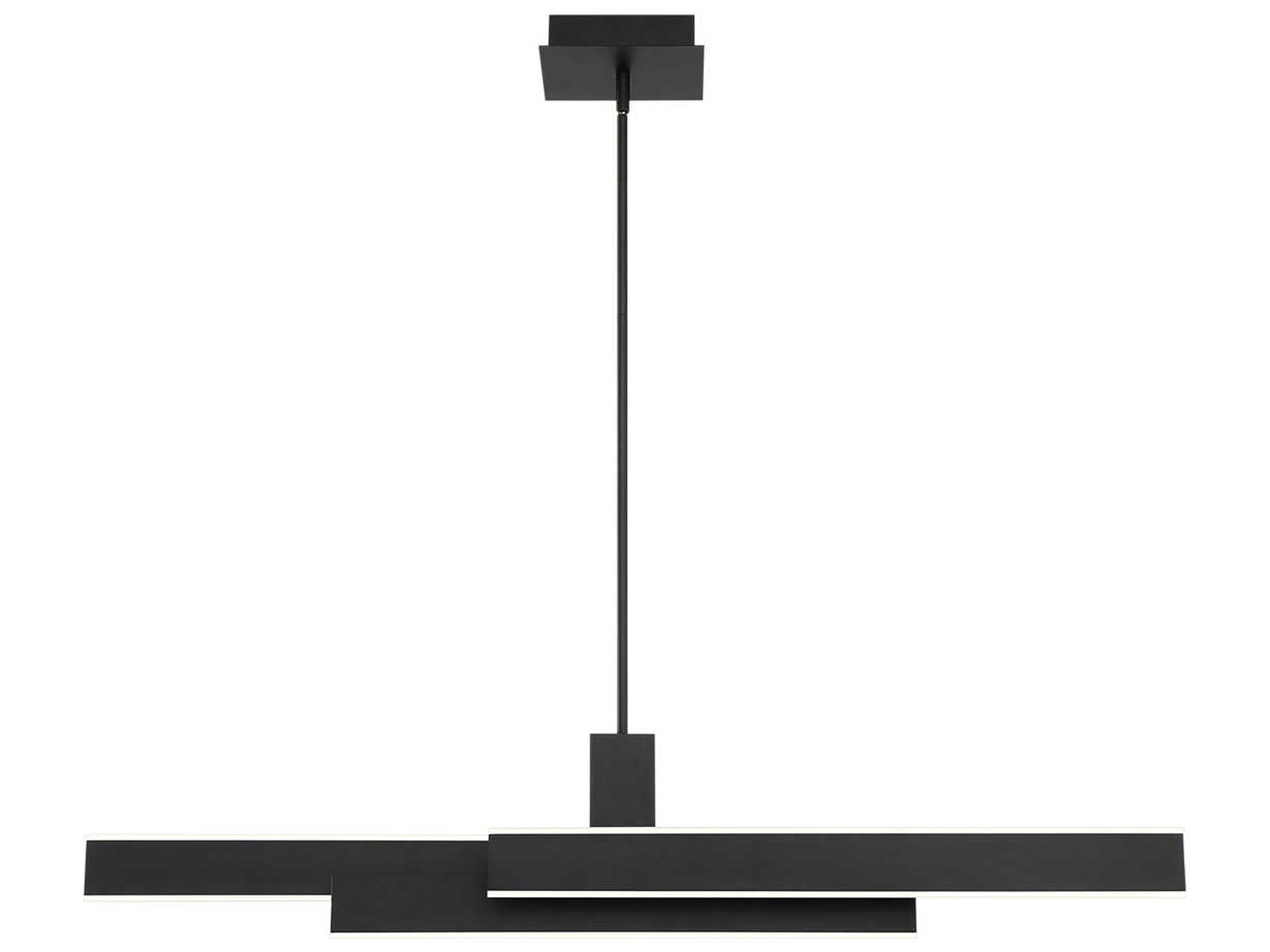 Eurofase Cameno 1-Light Matte Black LED Geometric Linear Island Pendant