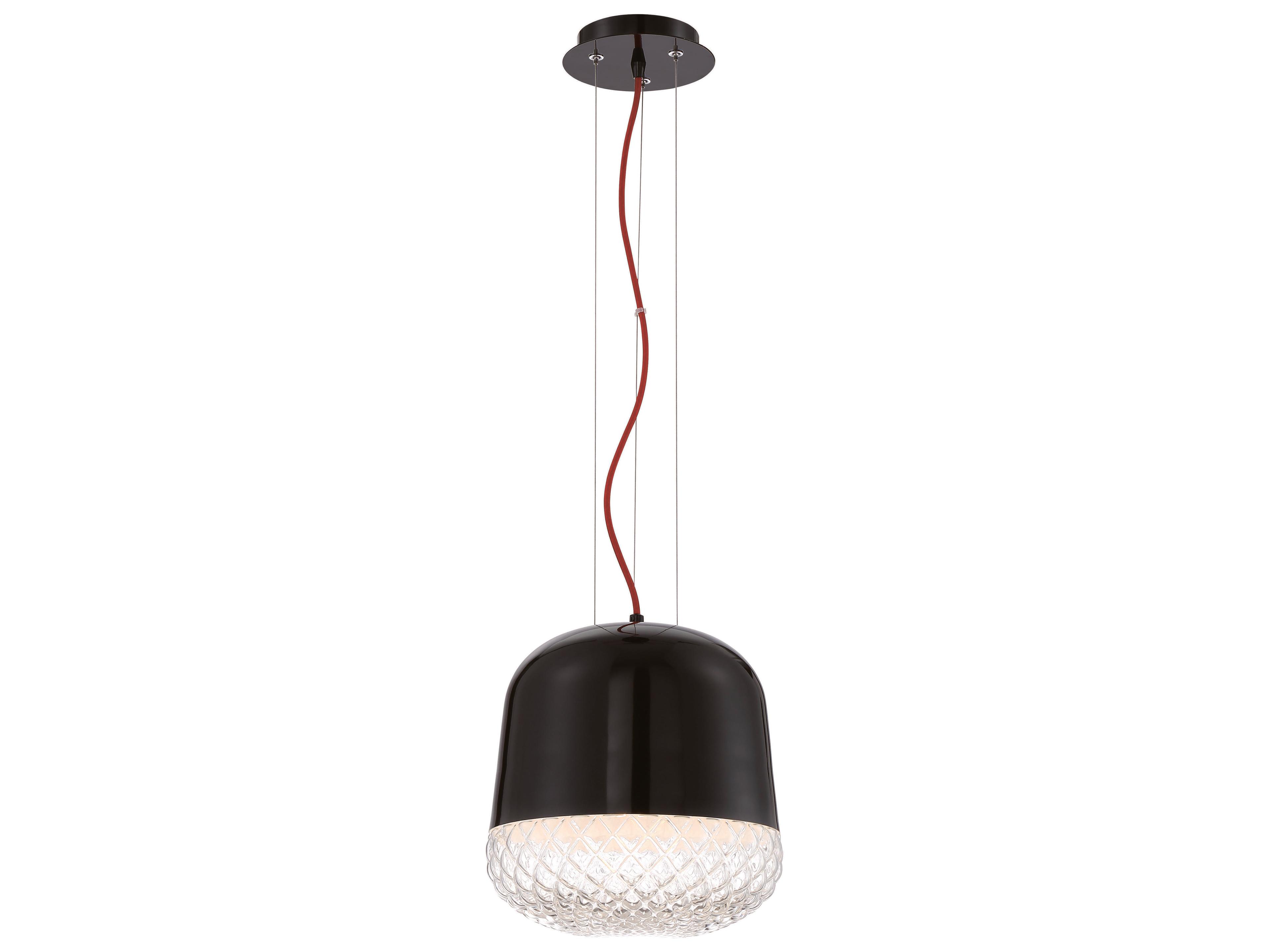 Eurofase Corson 1-Light Black Glass Mini Pendant