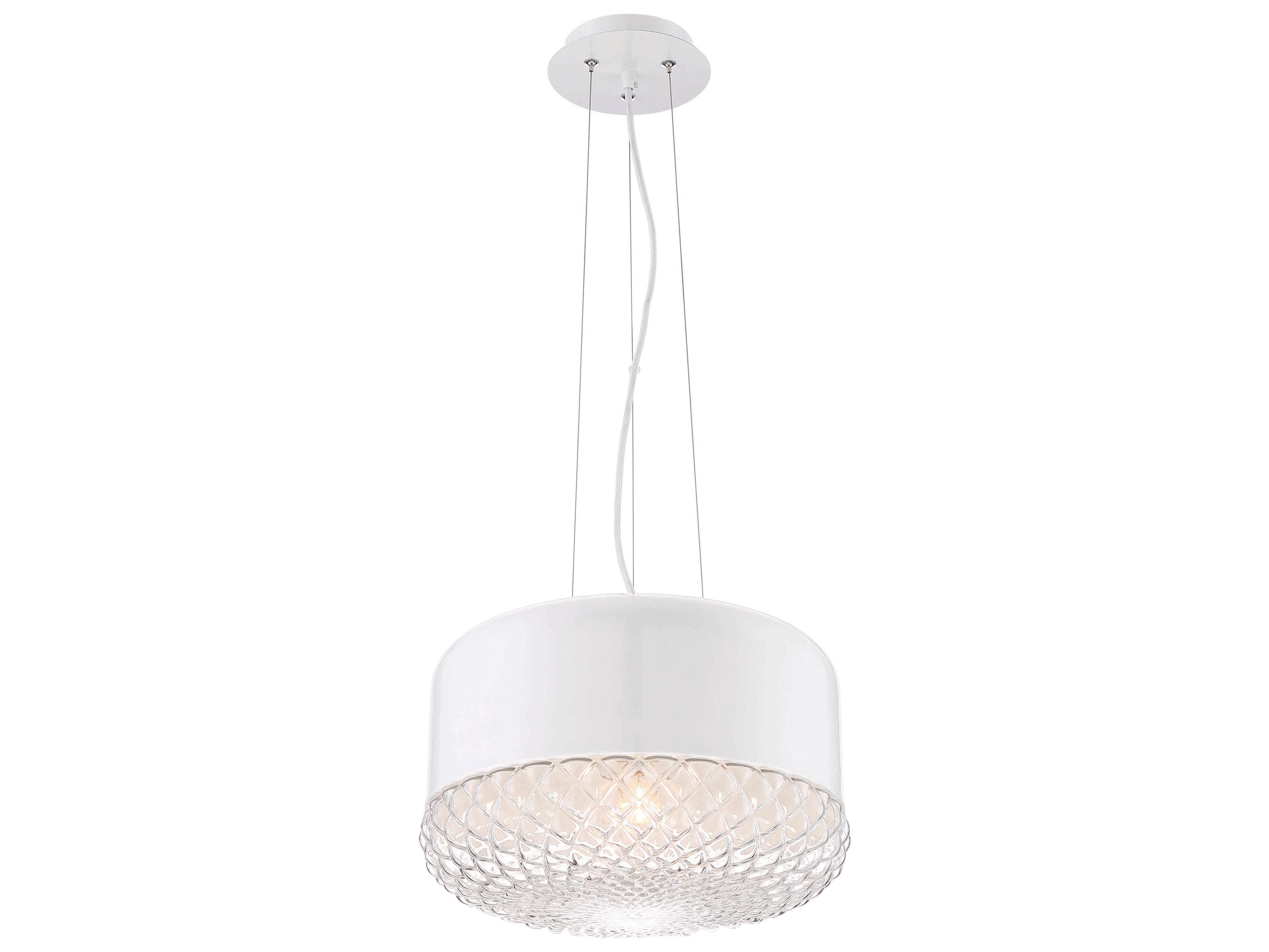 Eurofase Corson 1-Light White Glass Drum Pendant