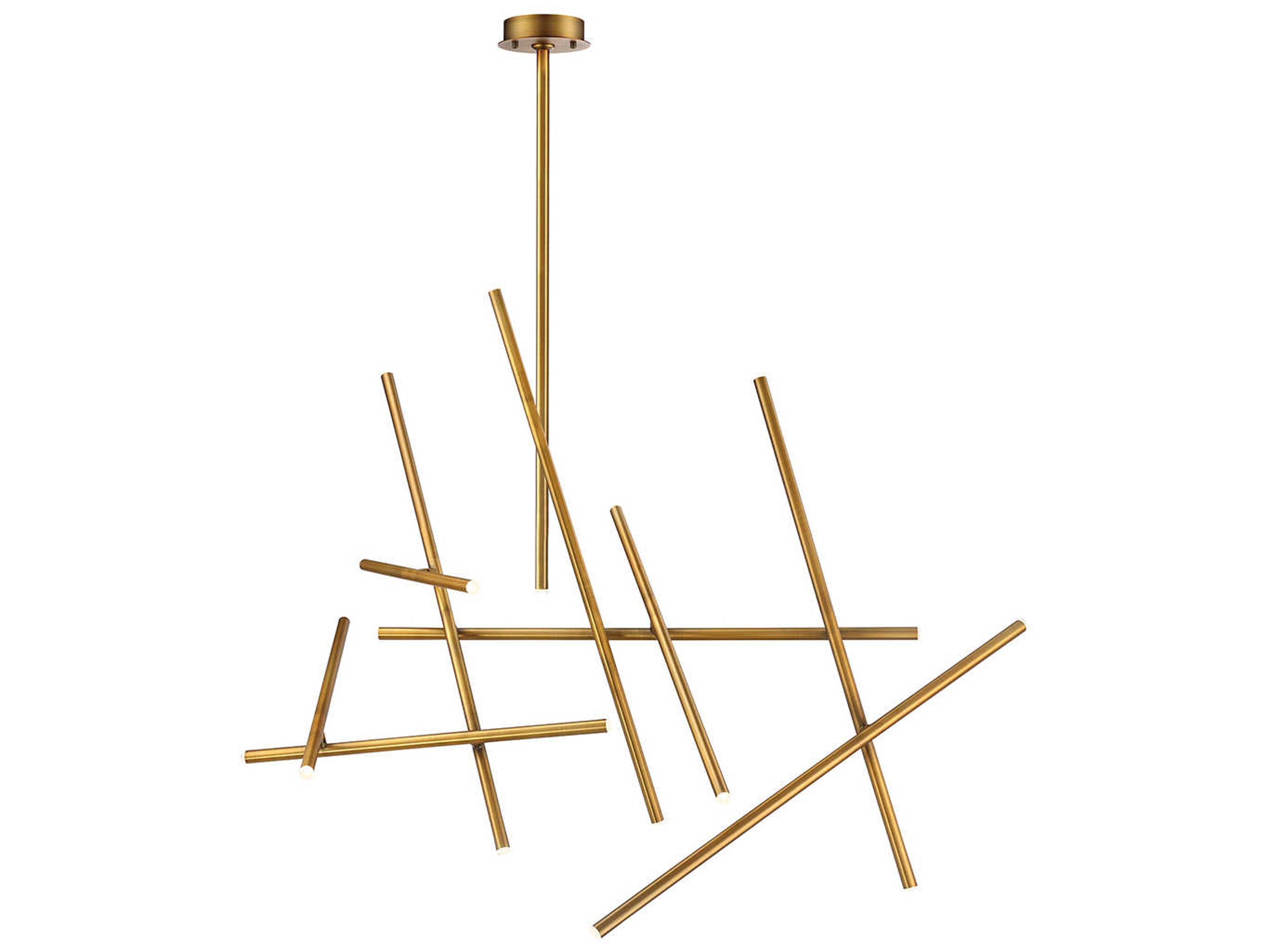 Eurofase Crossroads 18-Light8-Light Antique Brass LED Linear Island Pendant