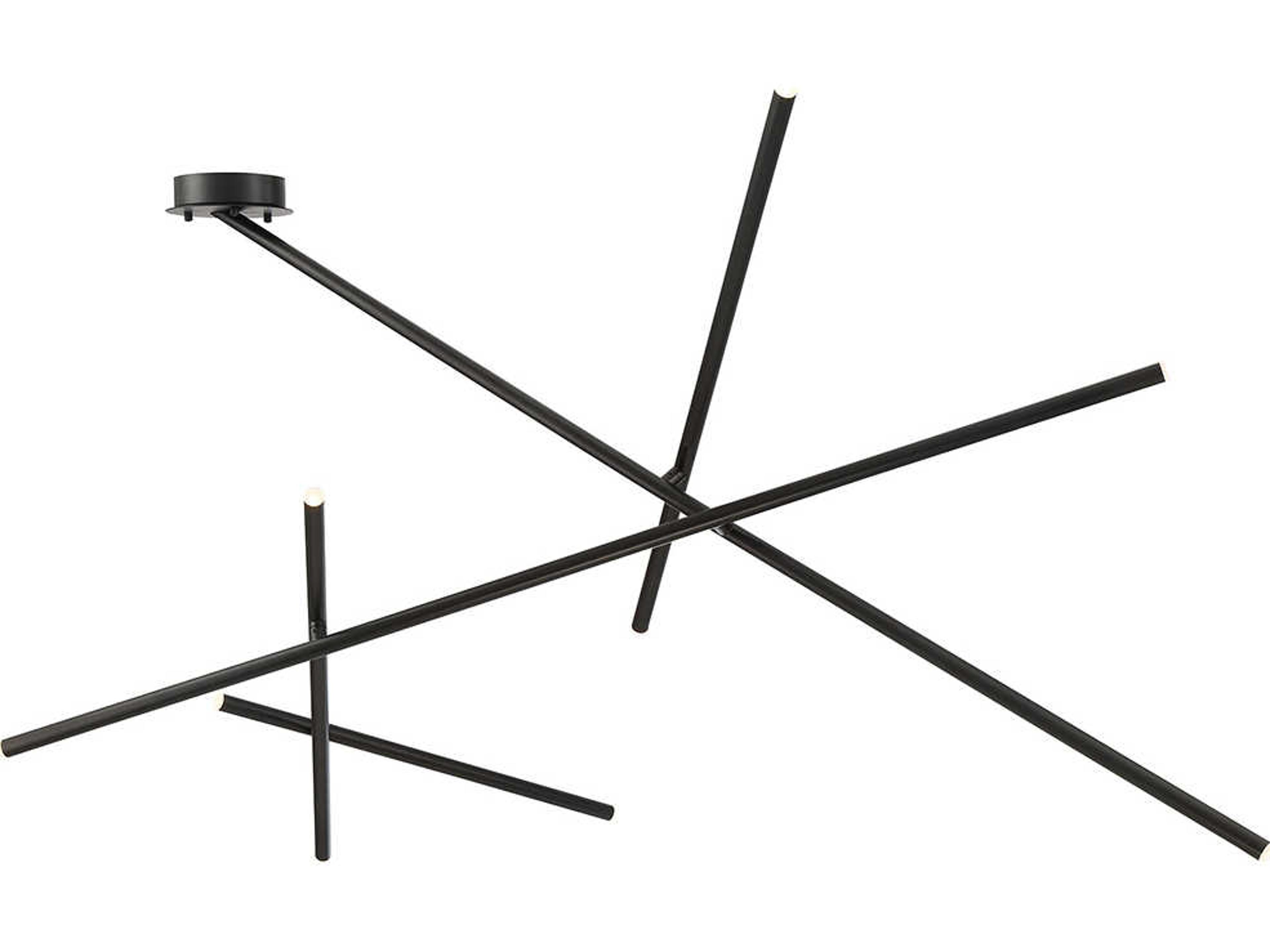 Eurofase Crossroads 9-Light Black LED Geometric Semi Flush Mount