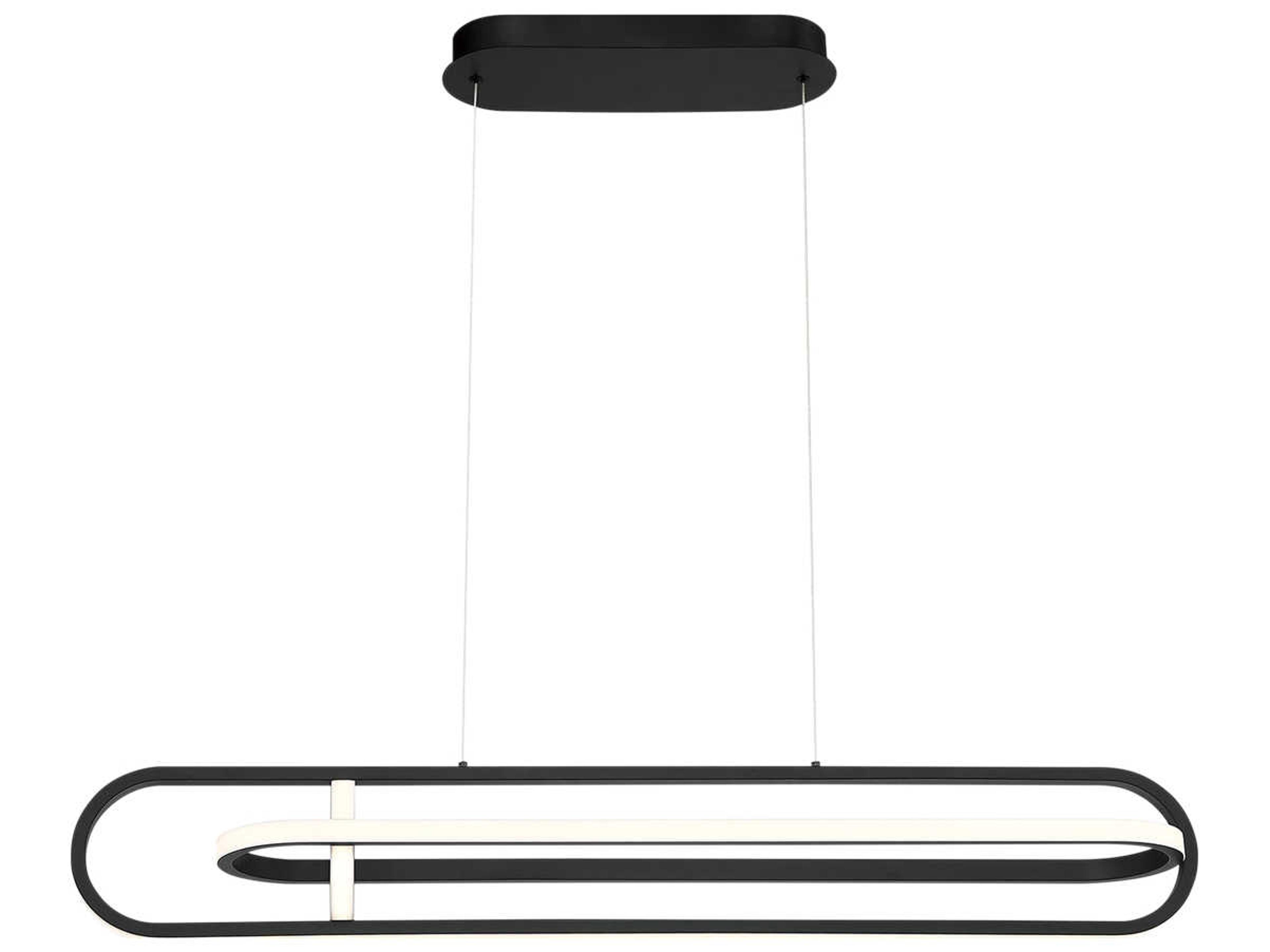Eurofase Demark Matte Black LED Geometric Linear Island Pendant