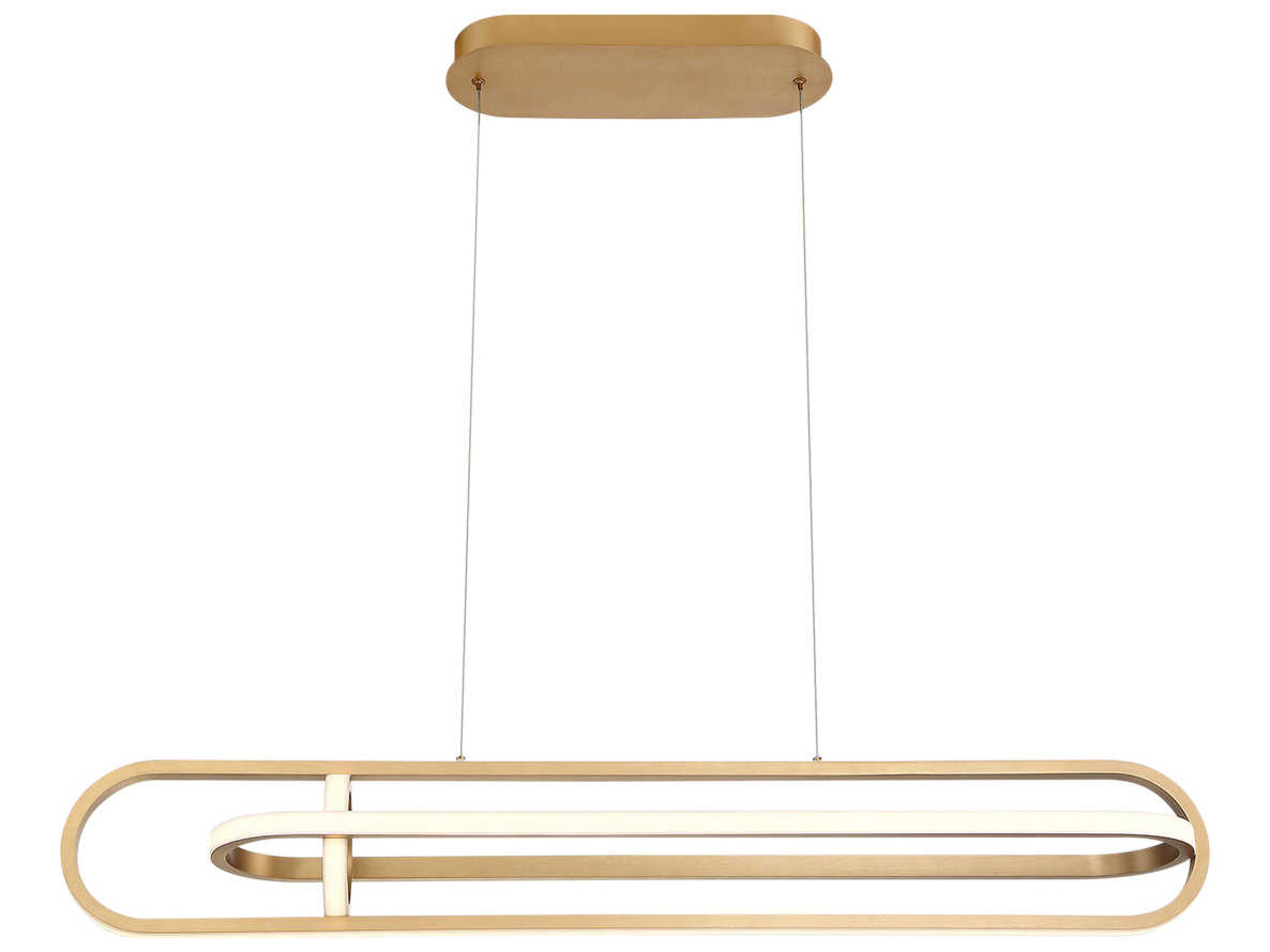 Eurofase Demark Satin Gold LED Geometric Linear Island Pendant