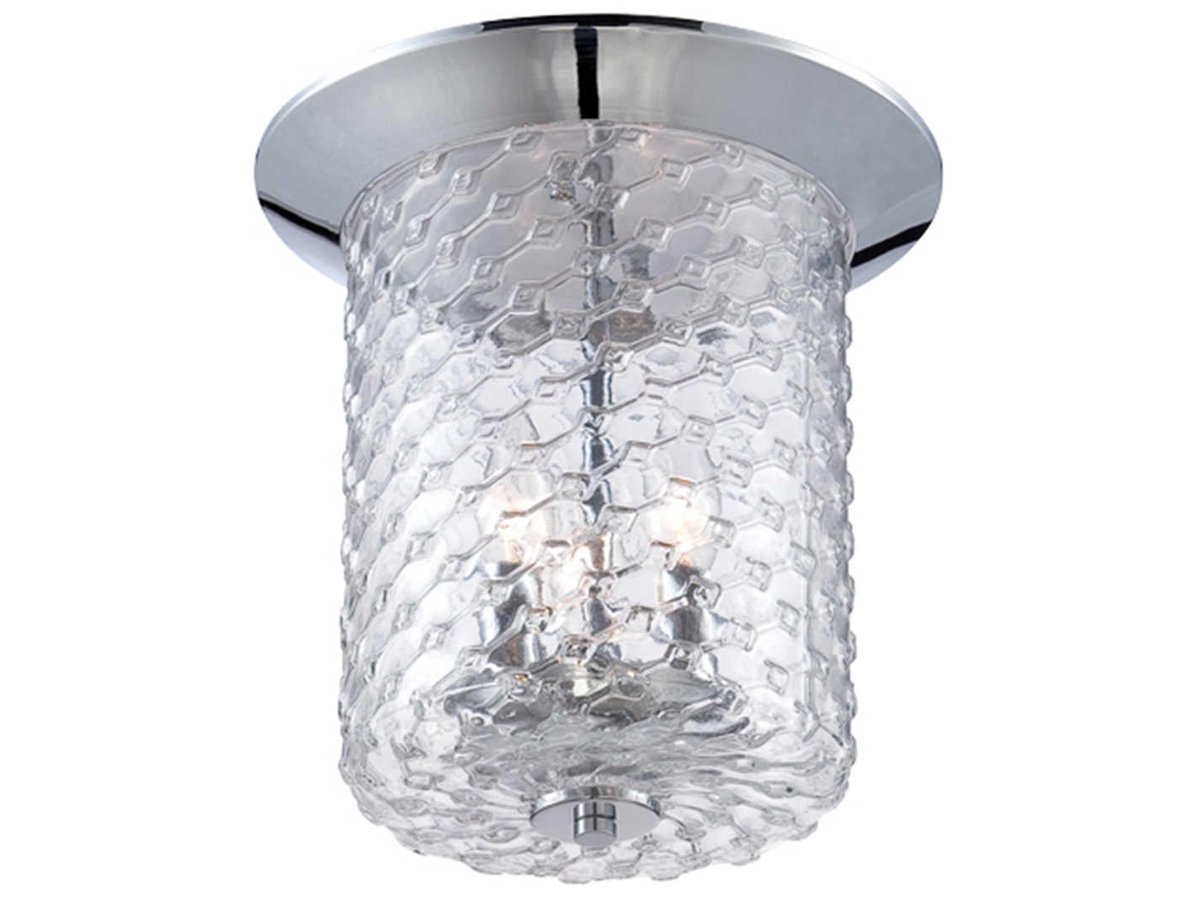 Eurofase Elli 3-Light Chrome Glass Flush Mount