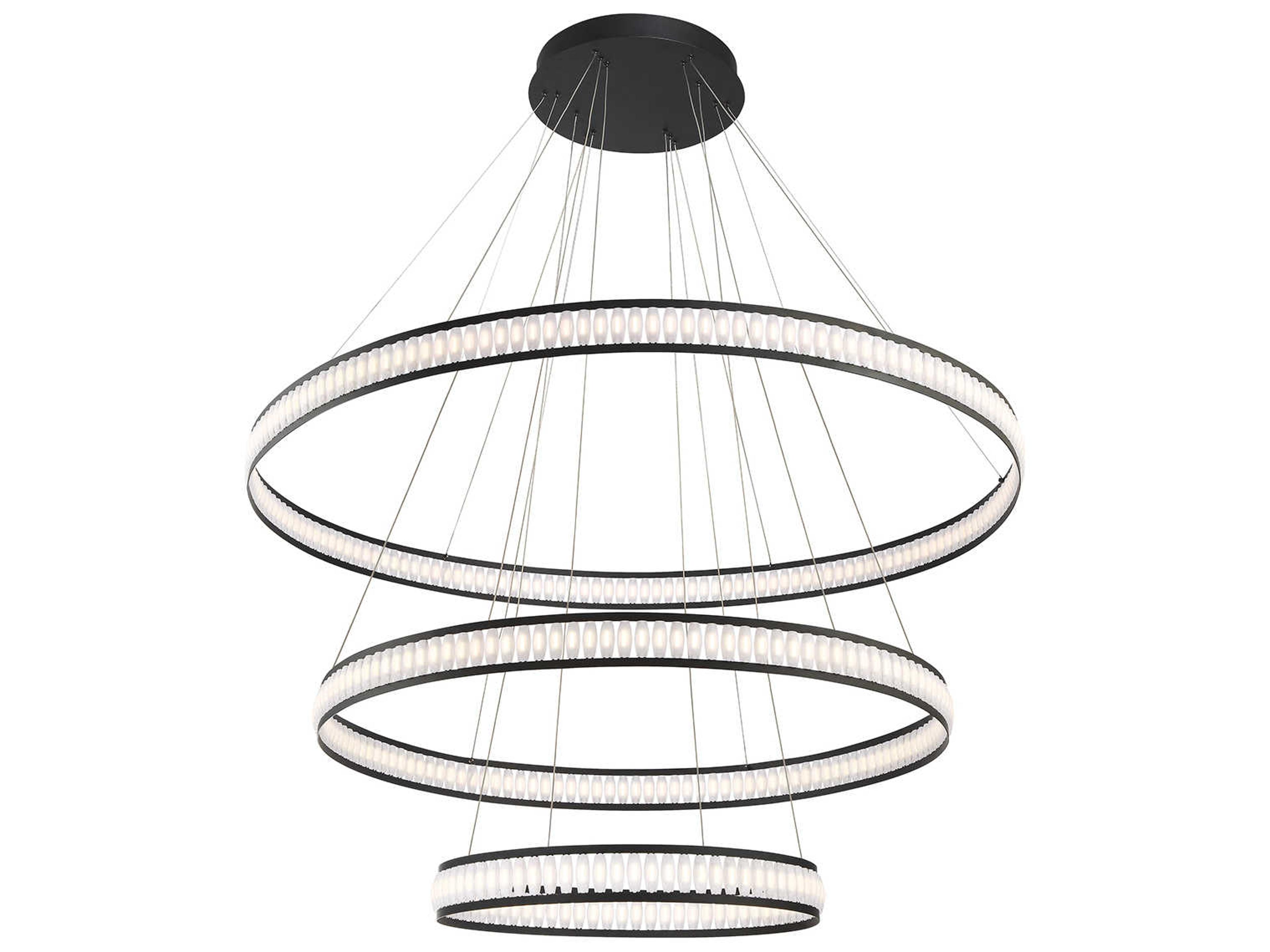Eurofase Forster 376-Light Black LED Round Tiered Pendant