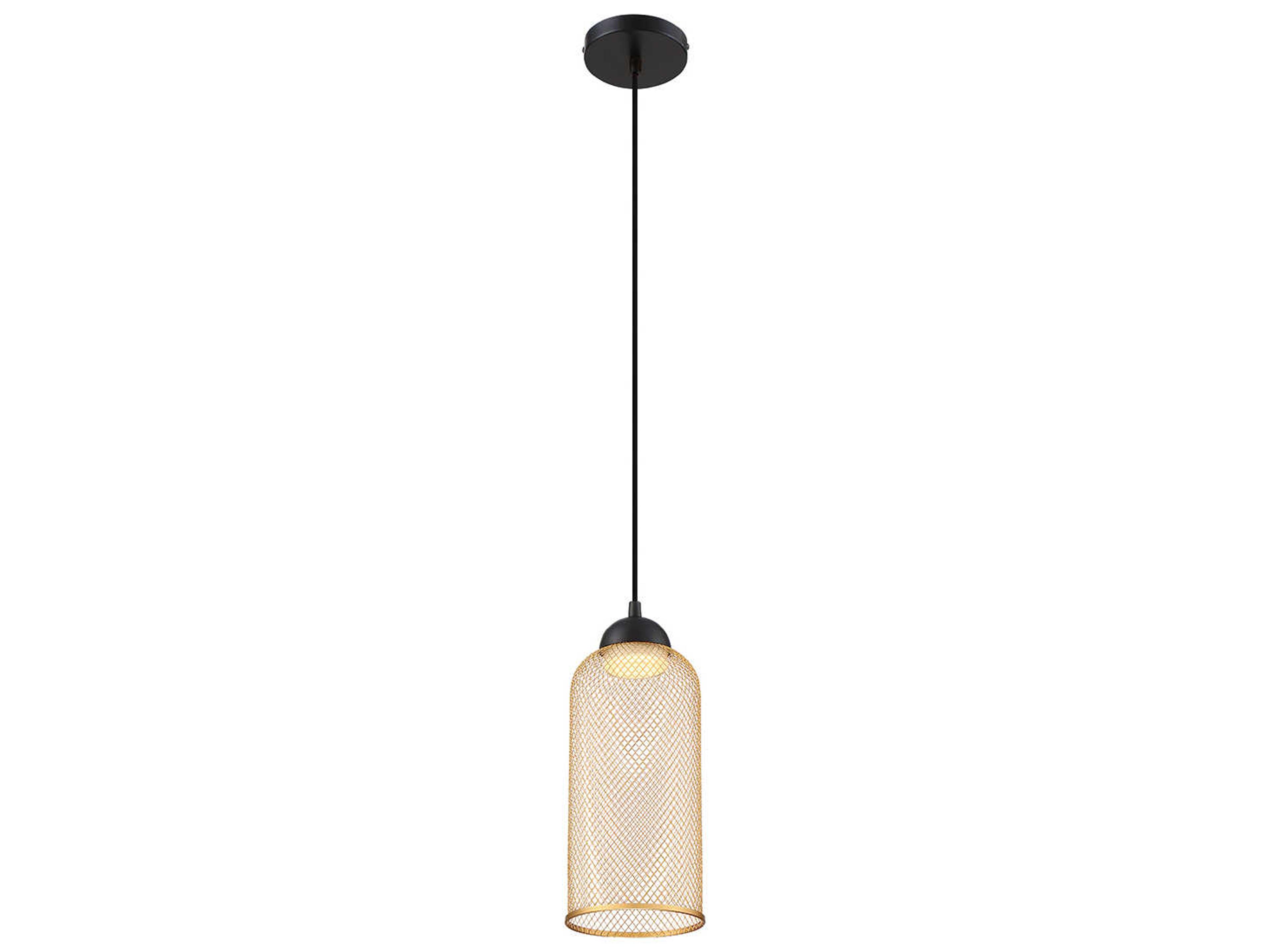 Eurofase Kenmore Black Gold LED Cylinder Pendant