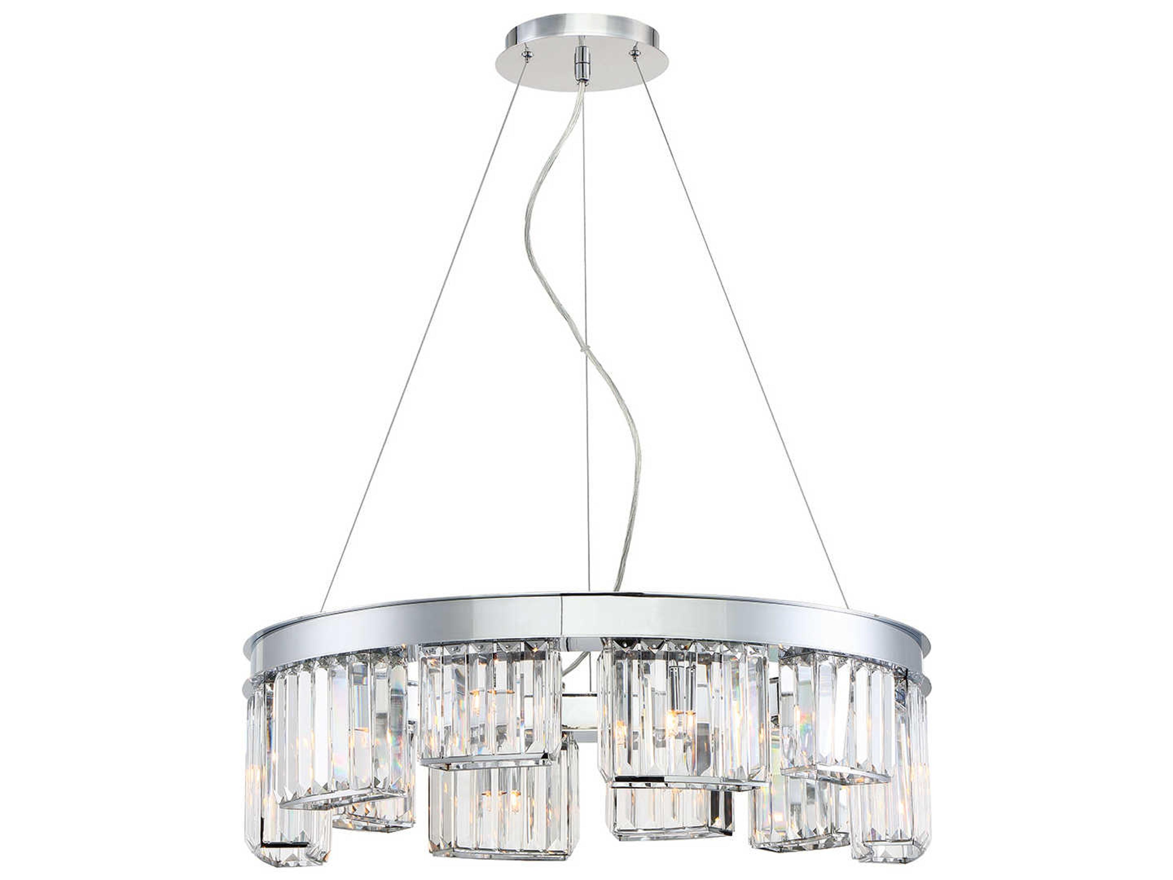 Eurofase Lumino 10-Light Chrome Crystal Glass Geometric Chandelier