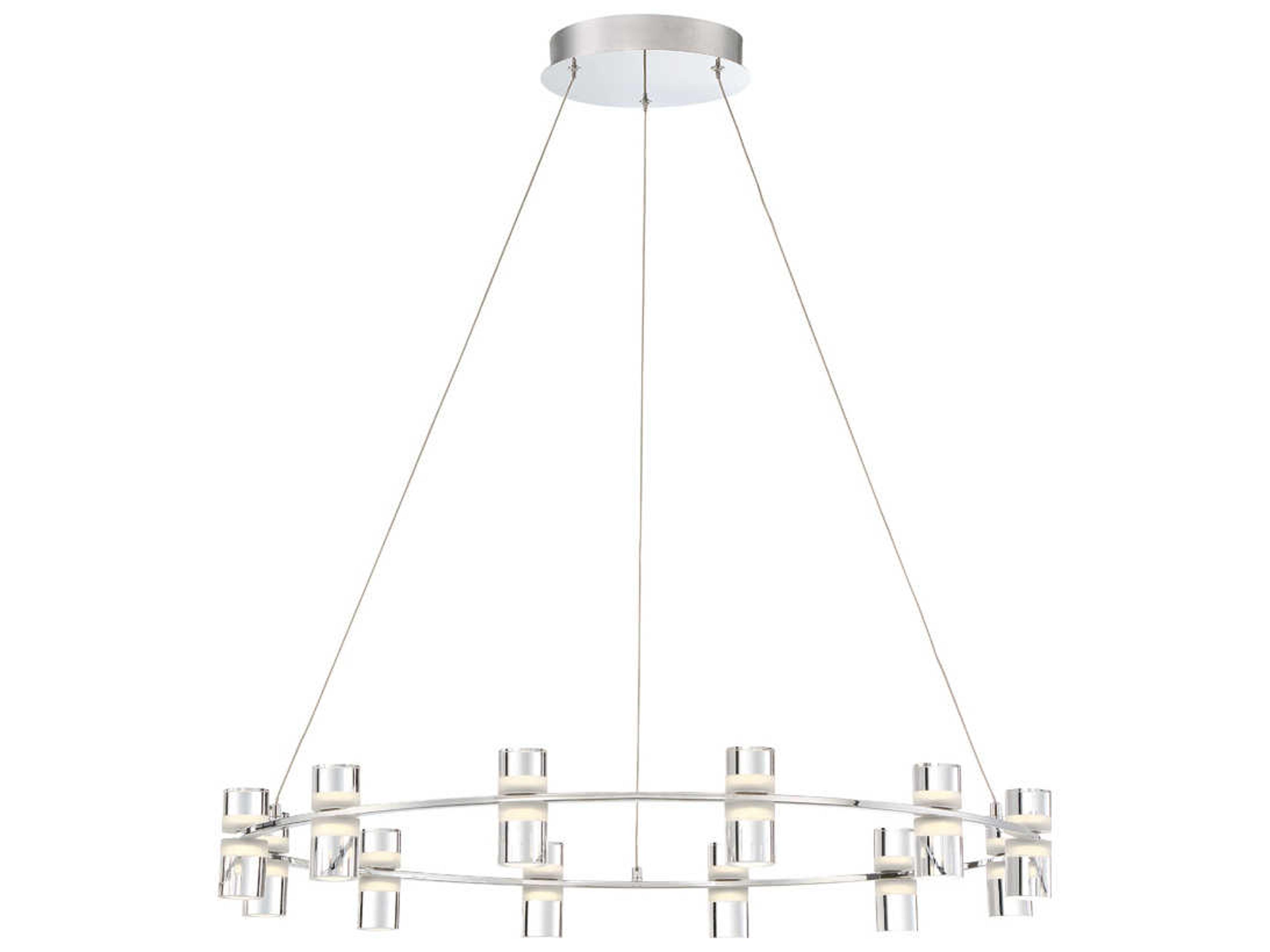 Eurofase Netto 12-Light Chrome LED Cylinder Round Chandelier