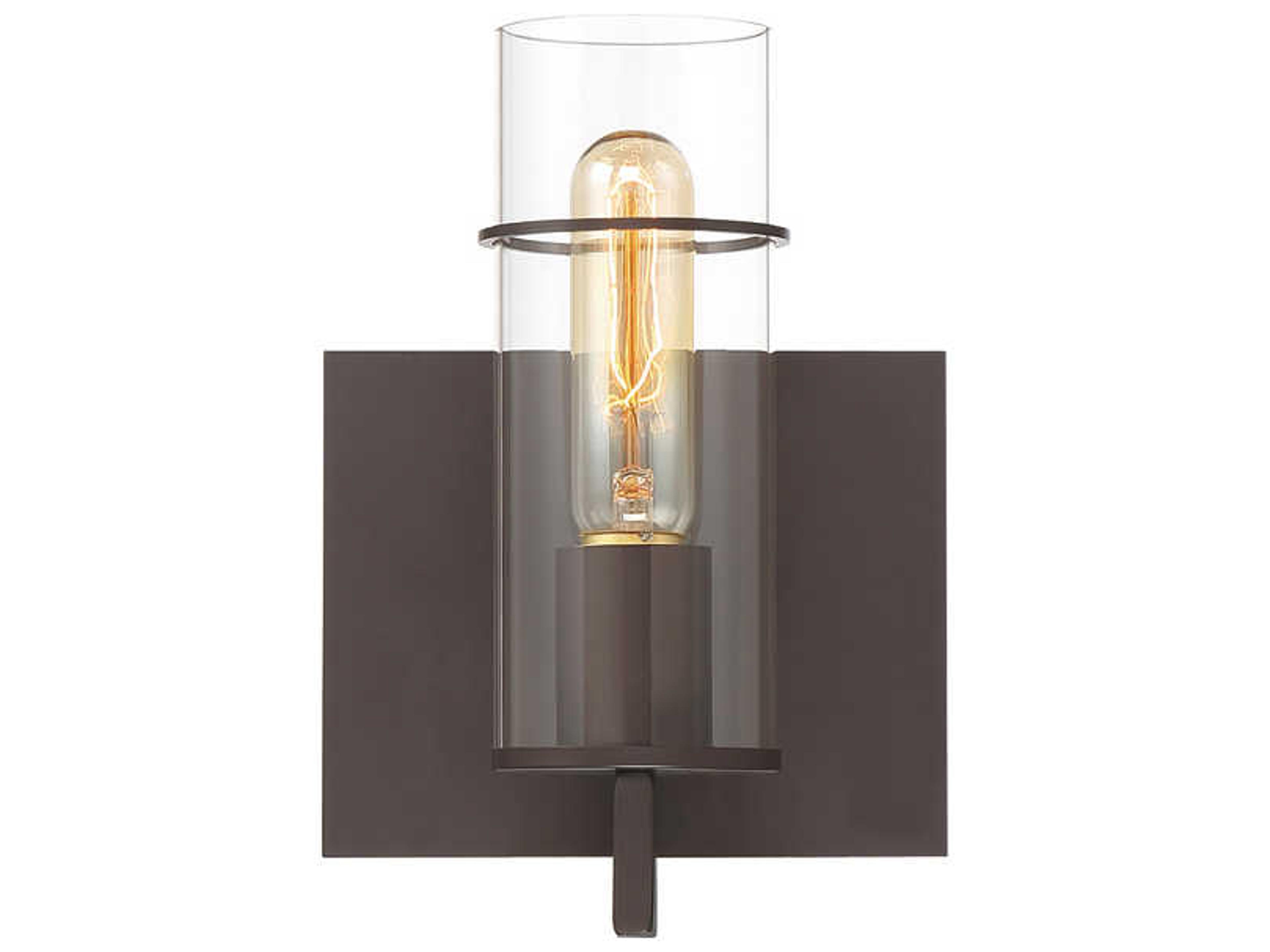 Eurofase Pista 1-Light Bronze Glass Wall Sconce
