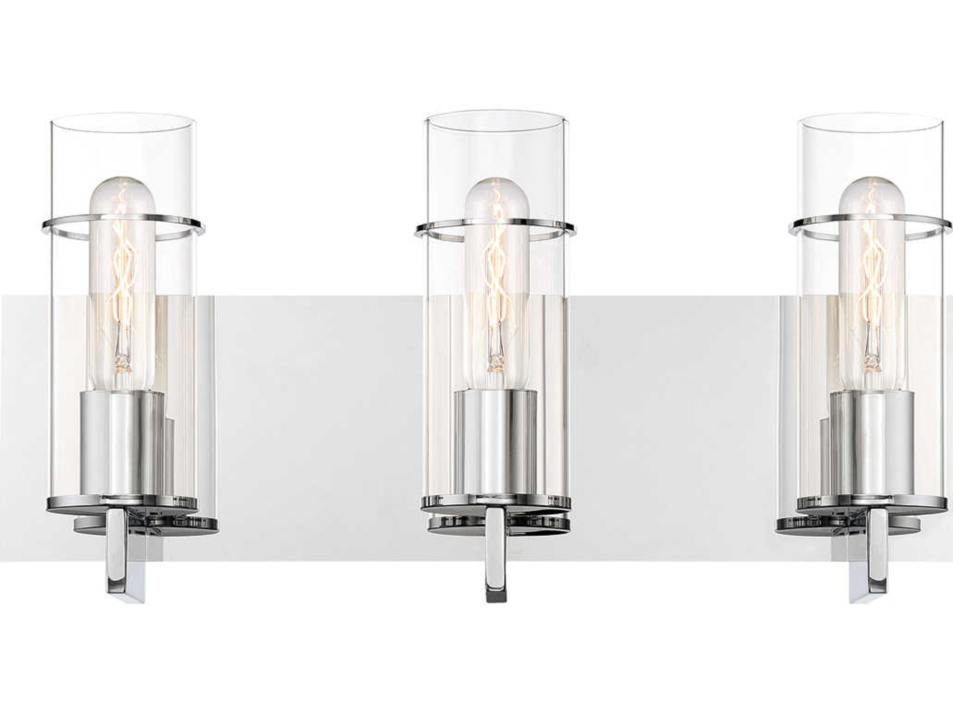 Eurofase Pista 3-Light Chrome Glass Vanity Light