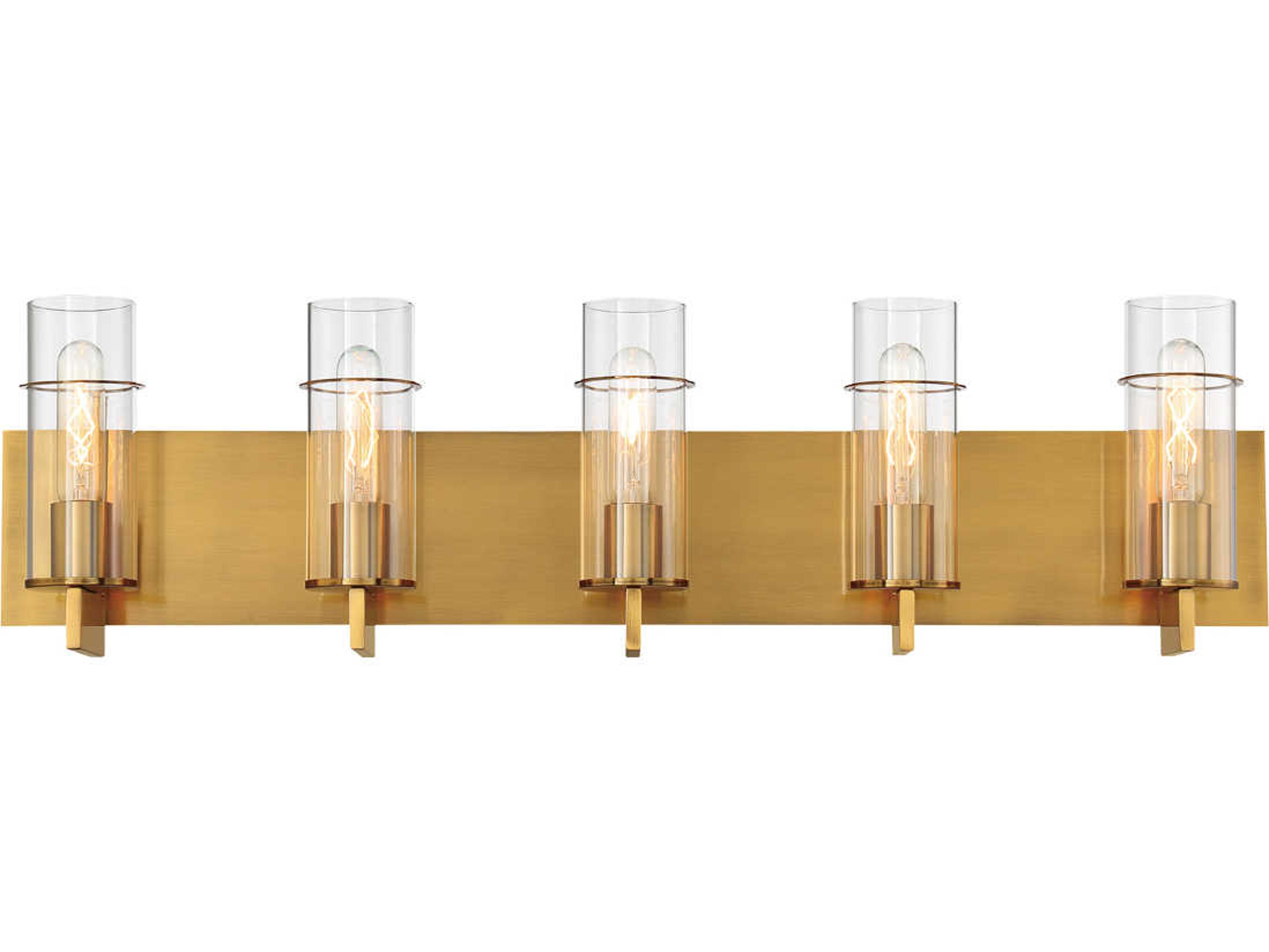 Eurofase Pista 5-Light Gold Glass Vanity Light