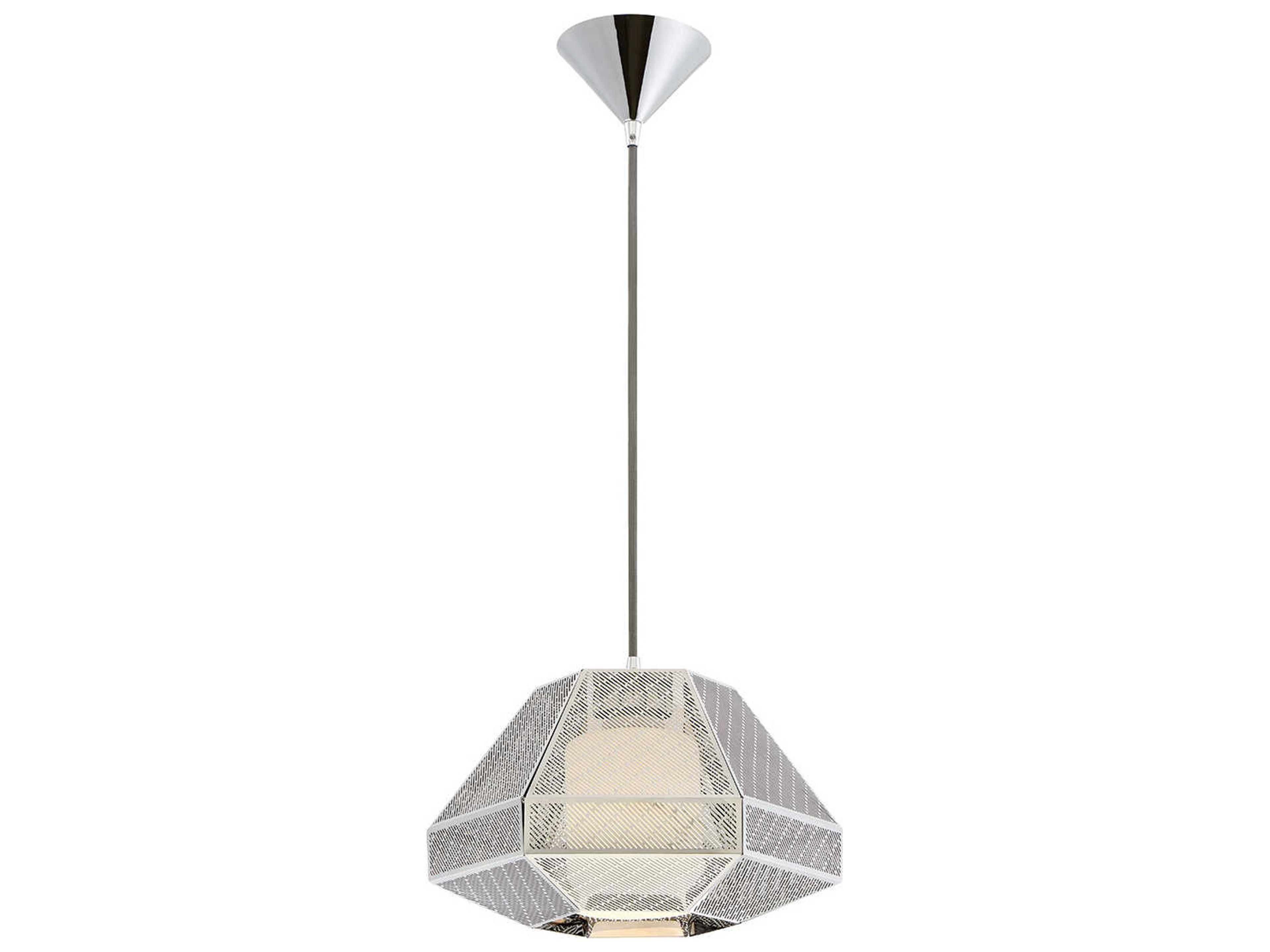 Eurofase Recinto 1-Light Chrome Glass Cylinder Geometric Mini Pendant